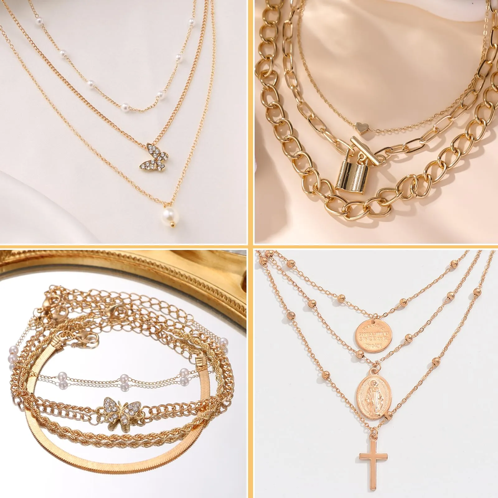 JSTHHTT Set di Gioielli Oro da 60 Pezzi per Donna - immagine 4