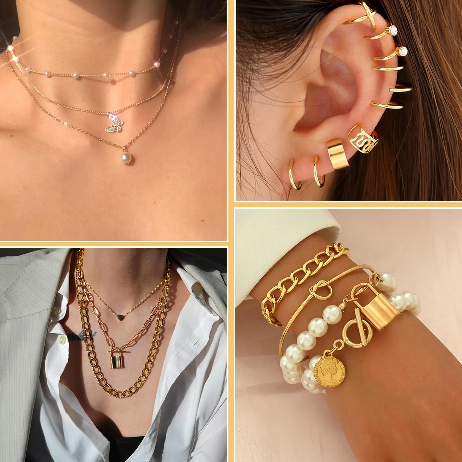 JSTHHTT Set di Gioielli Oro da 60 Pezzi per Donna - immagine 5