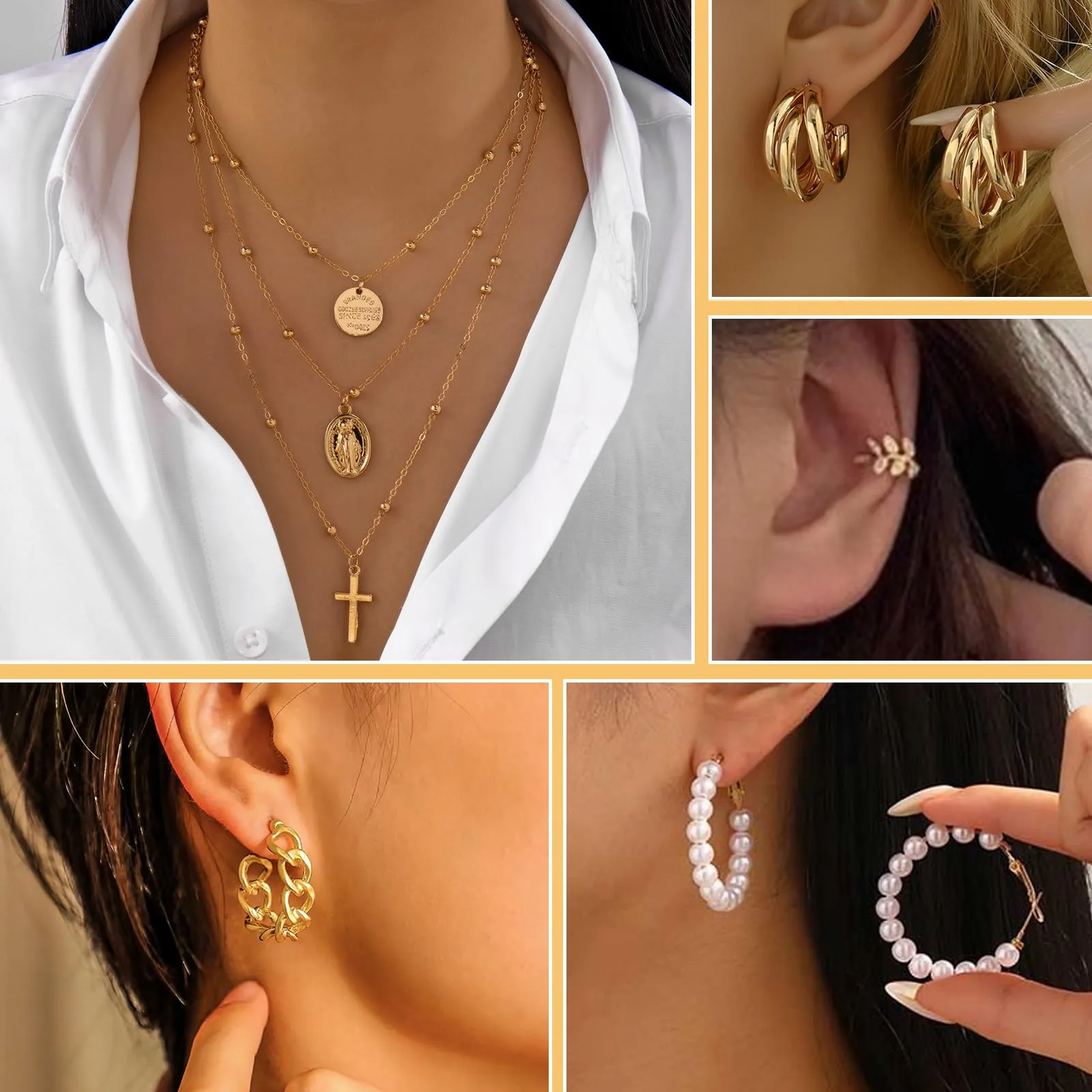 JSTHHTT Set di Gioielli Oro da 60 Pezzi per Donna - immagine 6