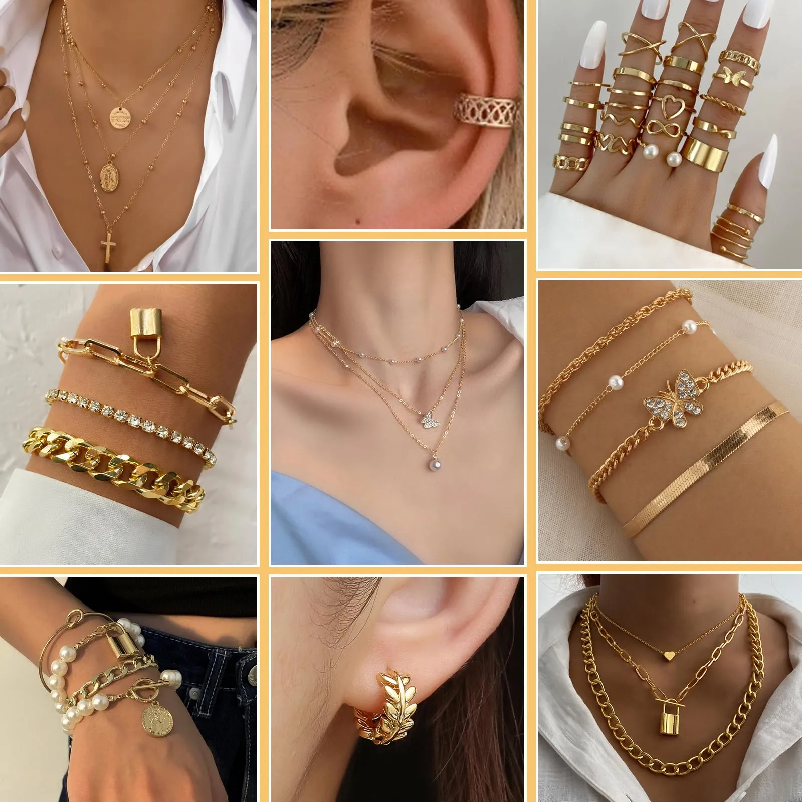 JSTHHTT Set di Gioielli Oro da 60 Pezzi per Donna - immagine 7