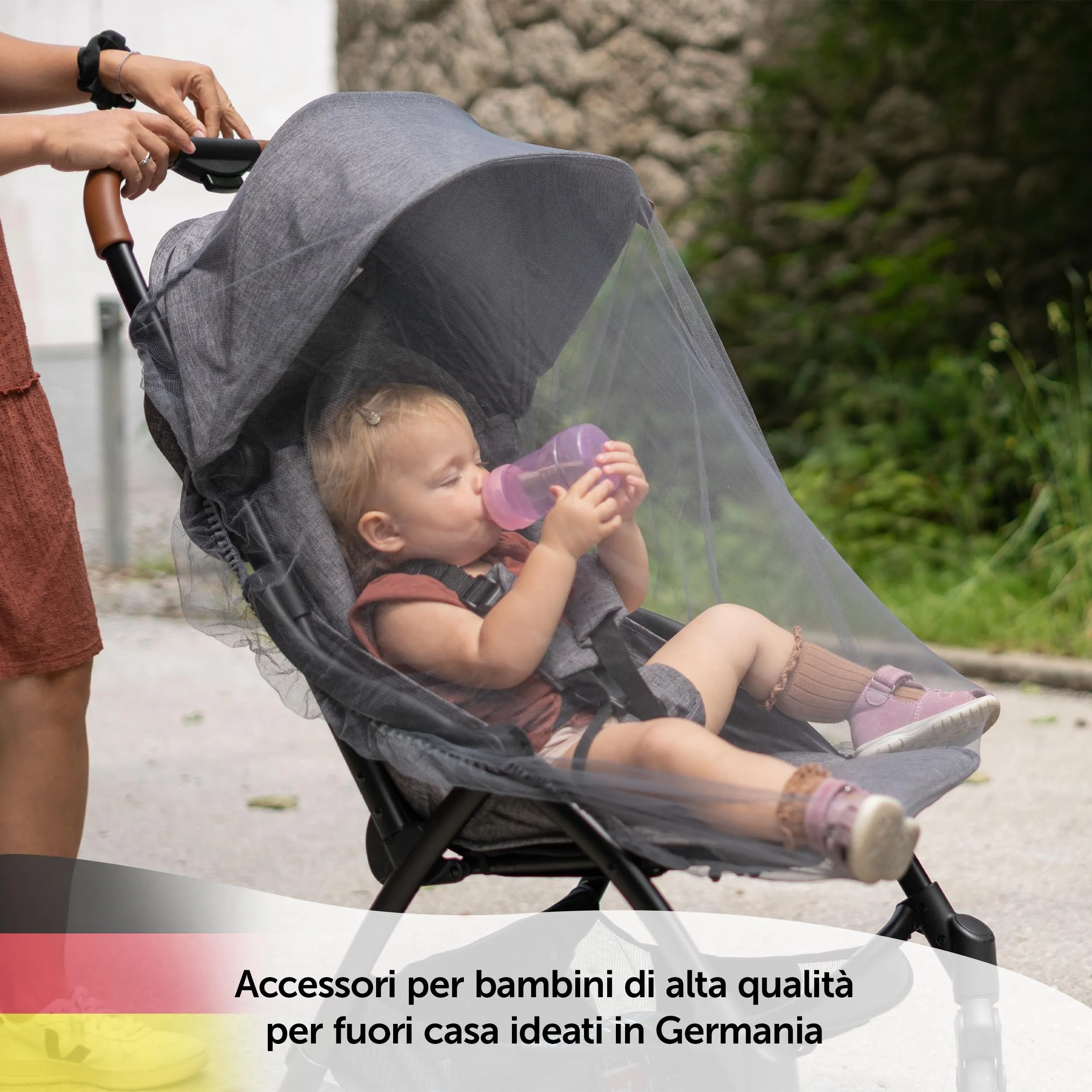 Zamboo Zanzariera Passeggino Universale, 120x60, Grigio Nero - immagine 7