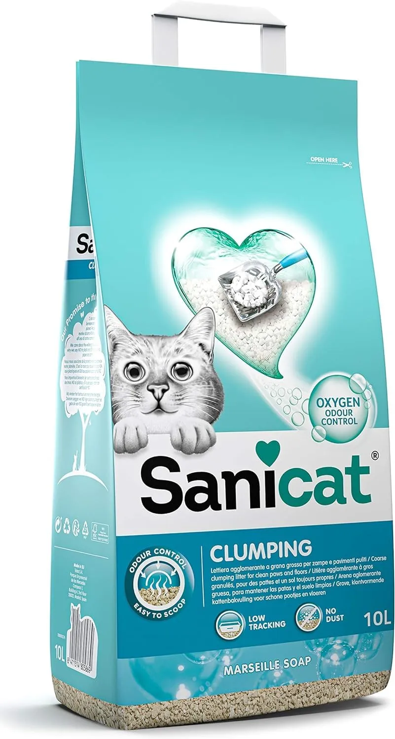 Sanicat Lettiera per Gatti Agglomerante al Sapone di Marsiglia, 10 L - immagine 1