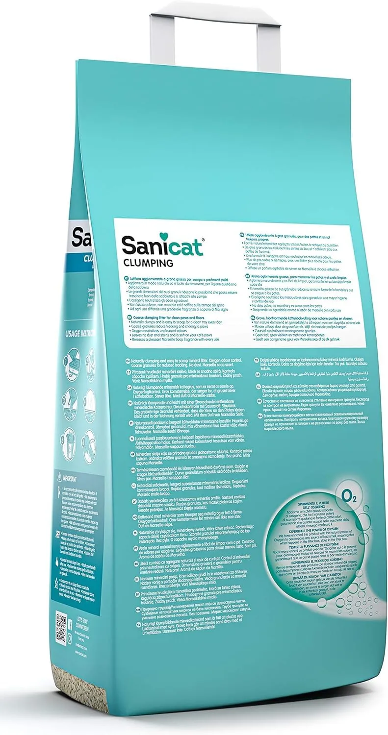Sanicat Lettiera per Gatti Agglomerante al Sapone di Marsiglia, 10 L - immagine 2