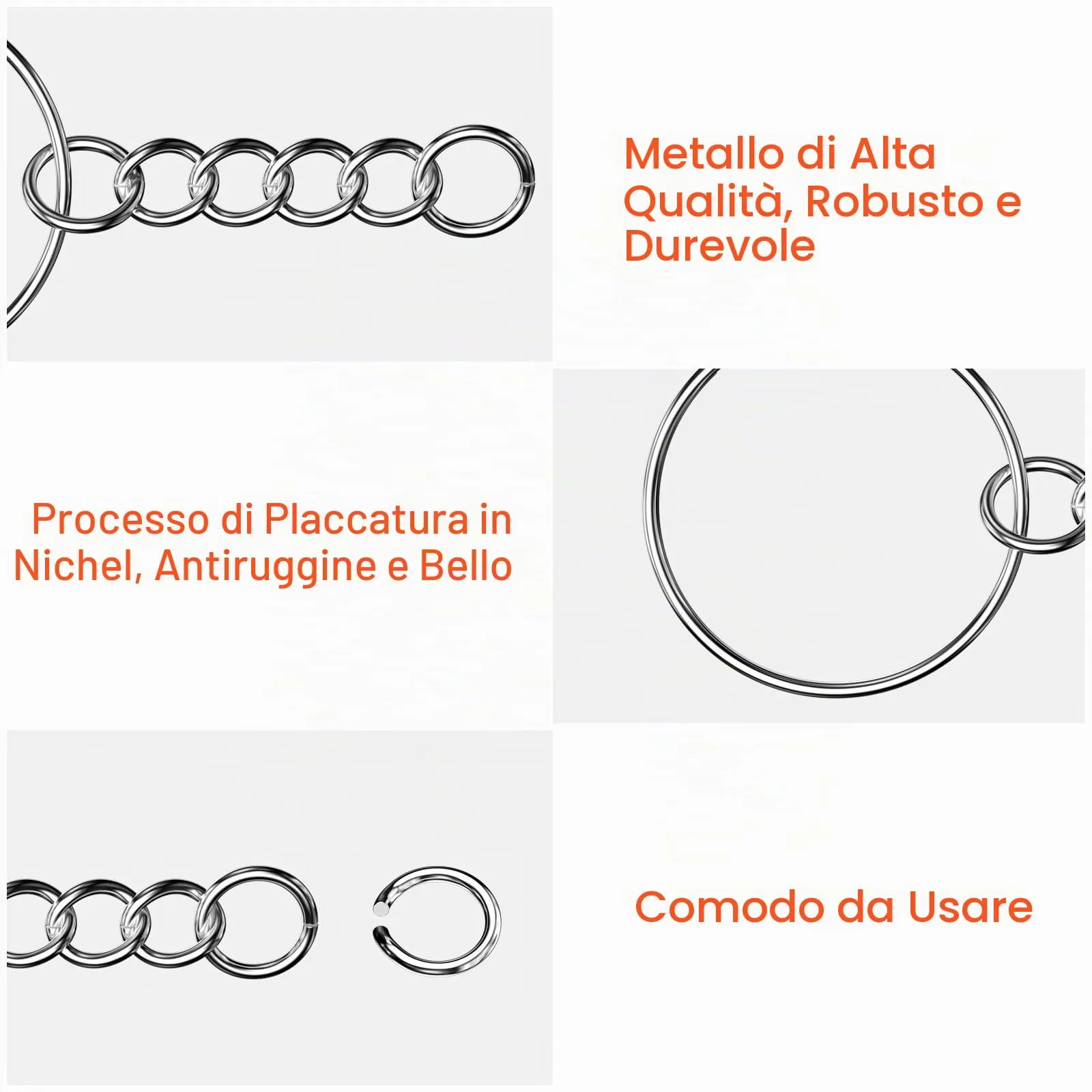 Avesteir Anelli Portachiavi con Catena in Metallo, 120 Pezzi (25 mm) - immagine 6