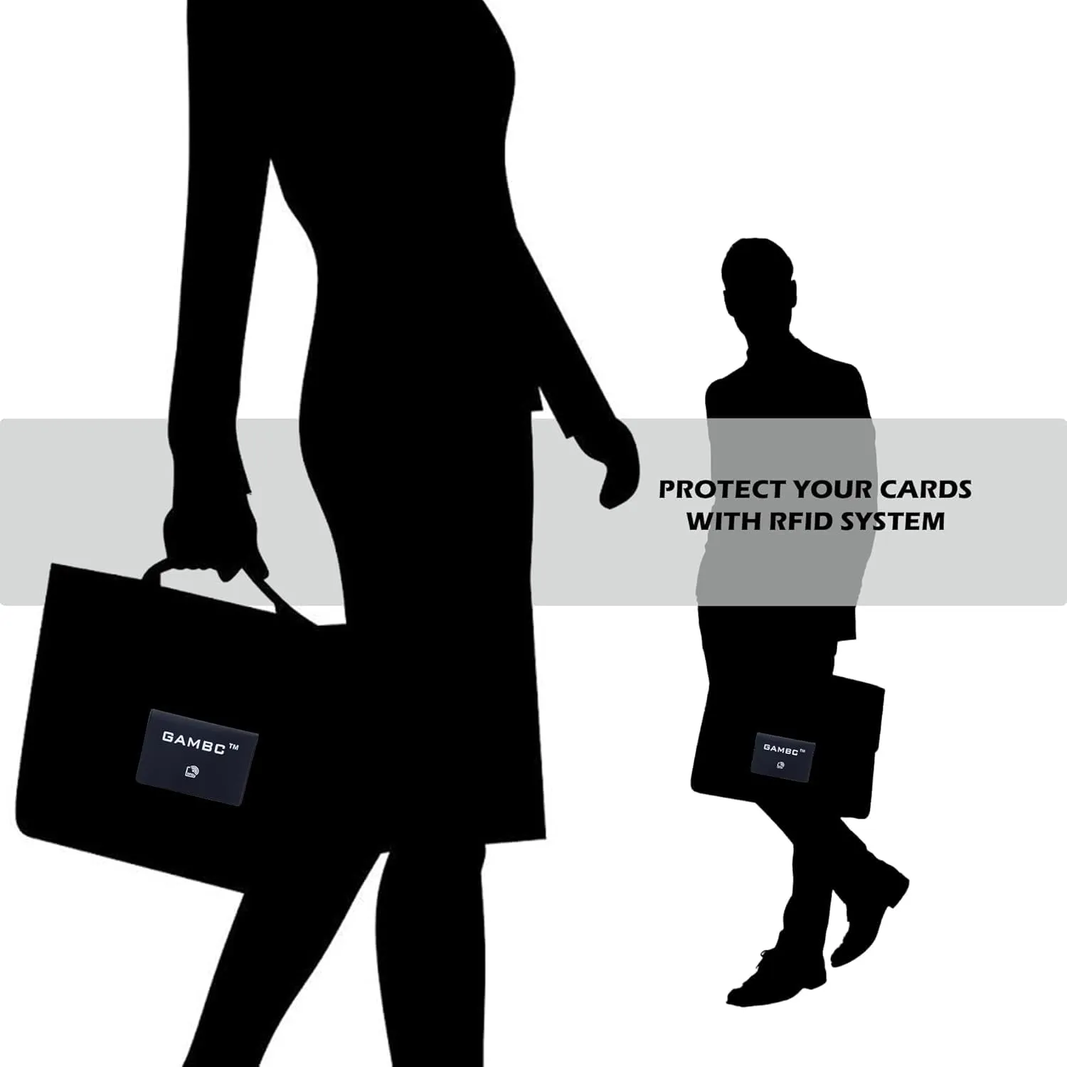 GAMBC Porta carte di credito uomo schermato RFID in plastica semirigida, fino a 8 carte, Nero - immagine 8