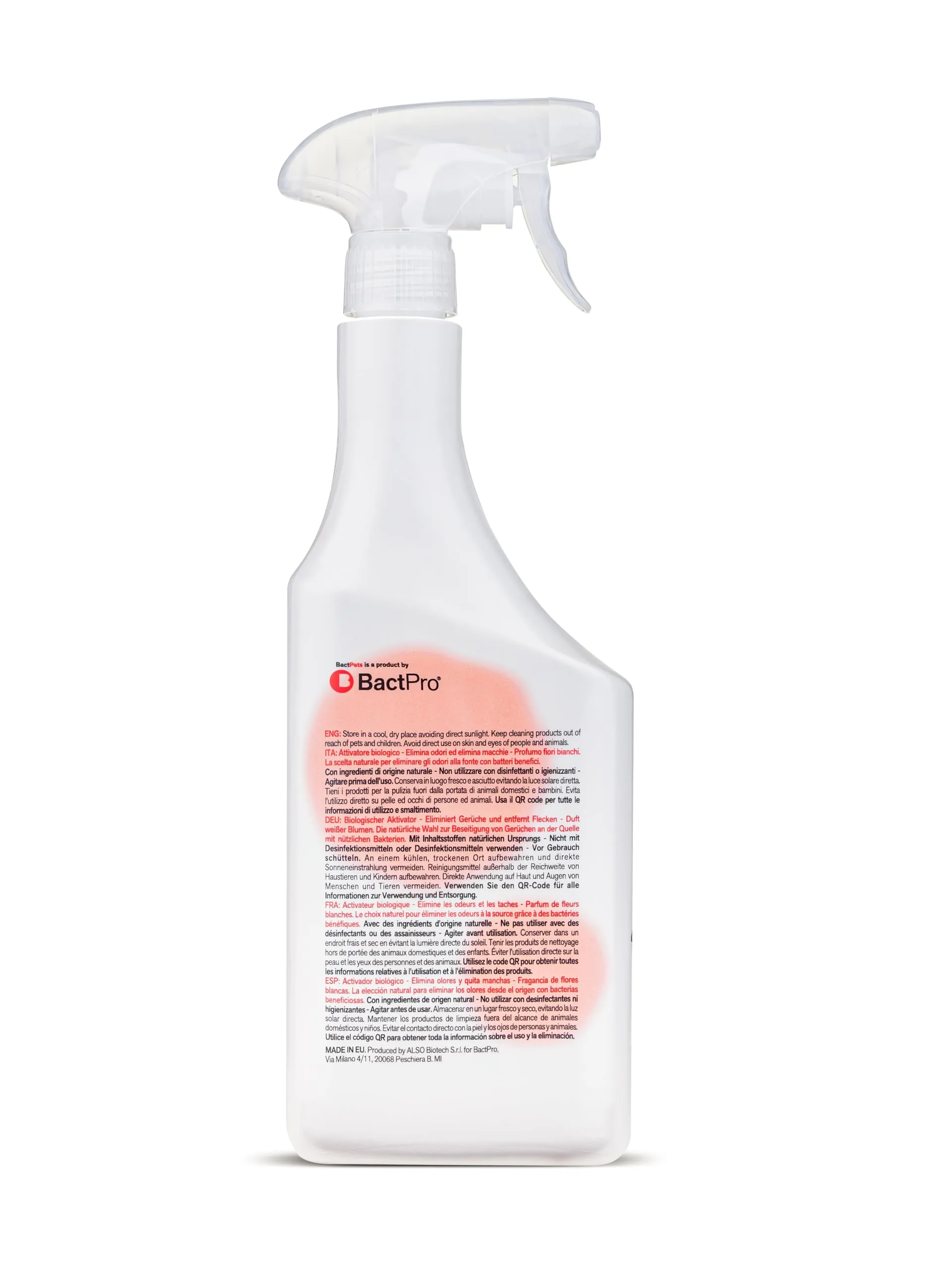 BactPro BactPets Elimina Odori e Macchie per Cani e Gatti, Spray 700 ml - immagine 2