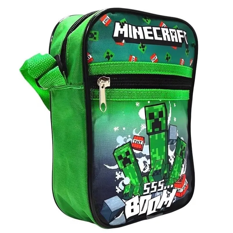 Minecraft Borsello Marsupio a Tracolla per Bambino e Ragazzo, Verde, 18 x 11 x 2 cm - immagine 1