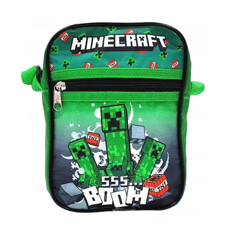 Minecraft Borsello Marsupio a Tracolla per Bambino e Ragazzo, Verde, 18 x 11 x 2 cm - immagine 7