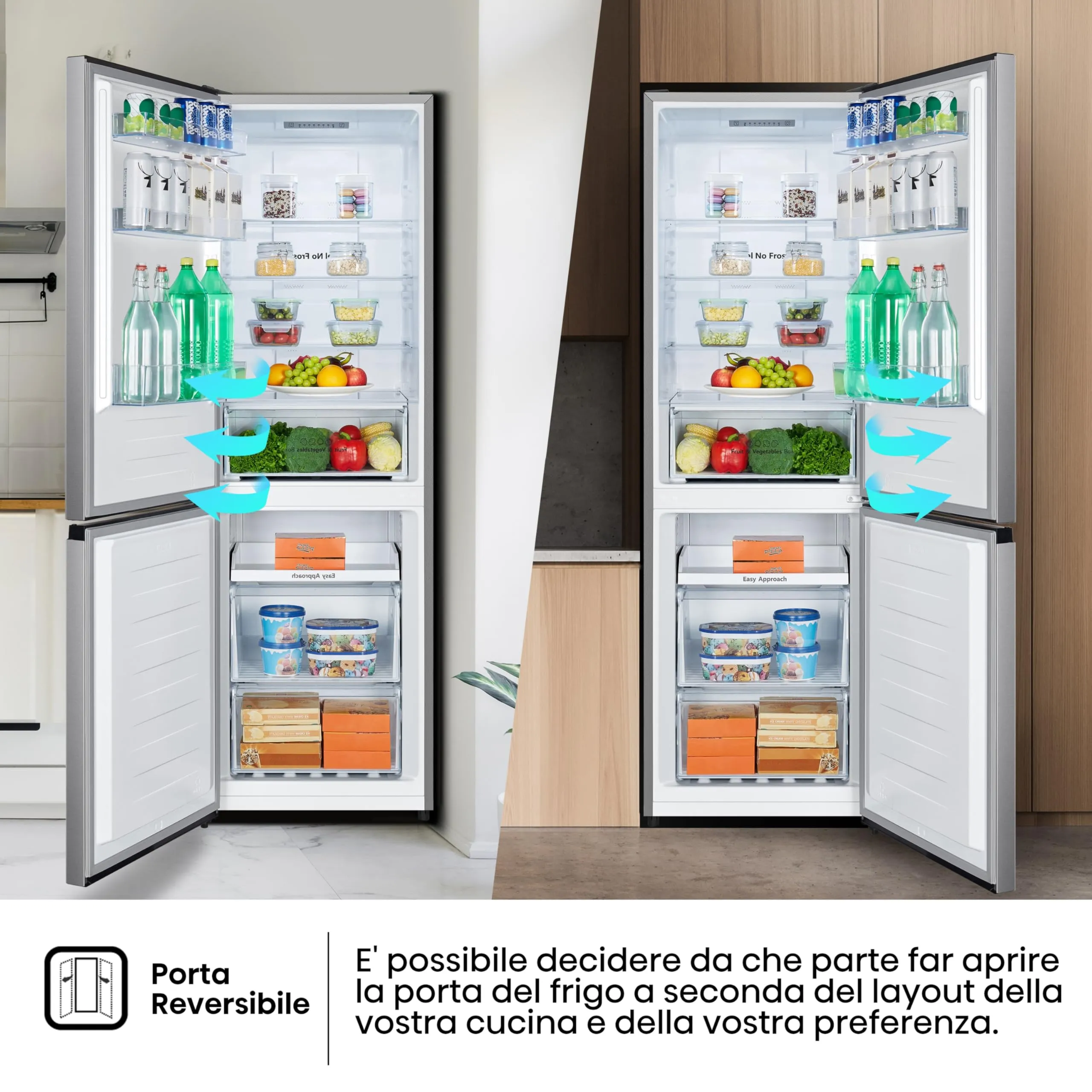 Hisense MC60300IE Frigorifero Combinato Total No Frost, 304 Litri, Classe E, Inox - immagine 6