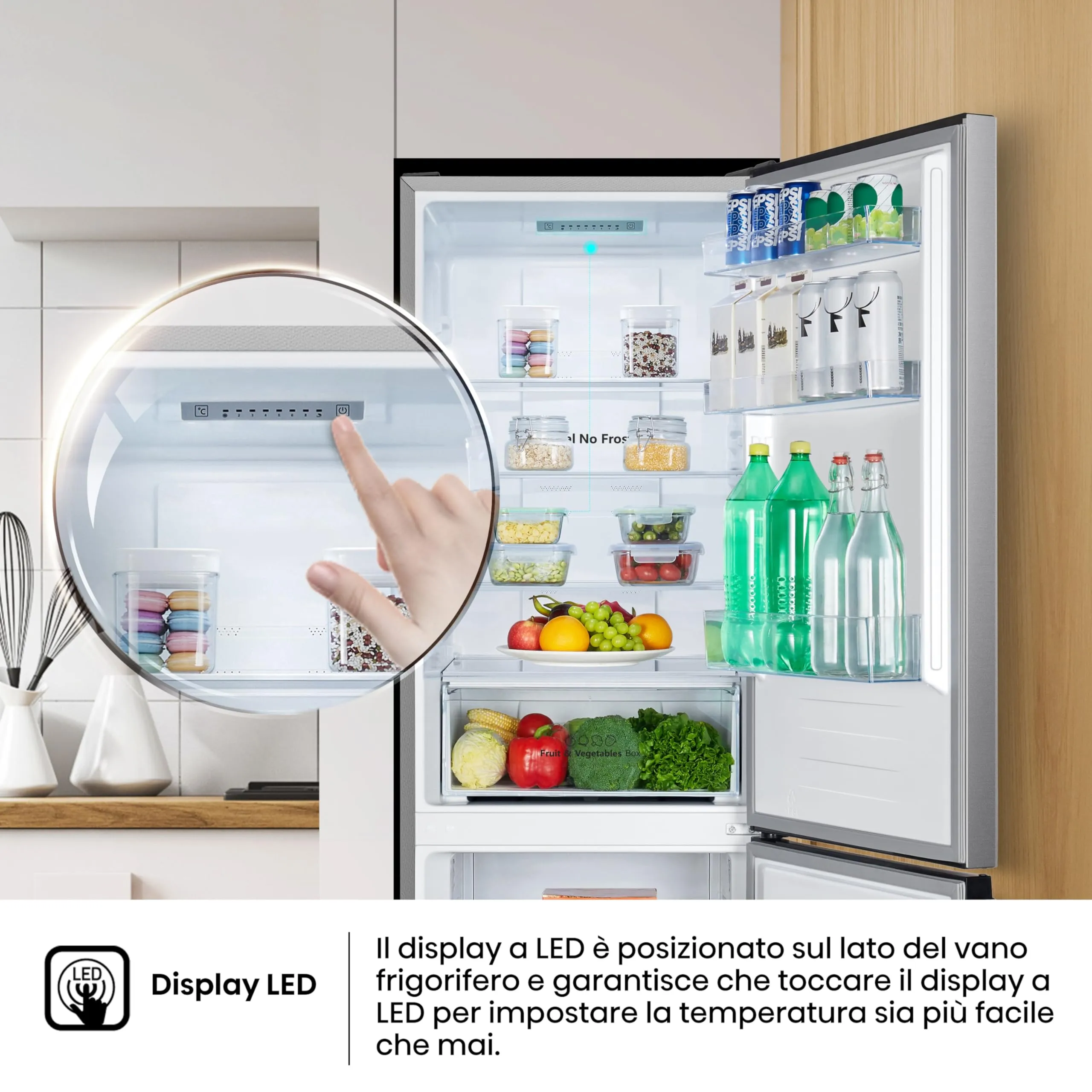 Hisense MC60300IE Frigorifero Combinato Total No Frost, 304 Litri, Classe E, Inox - immagine 9