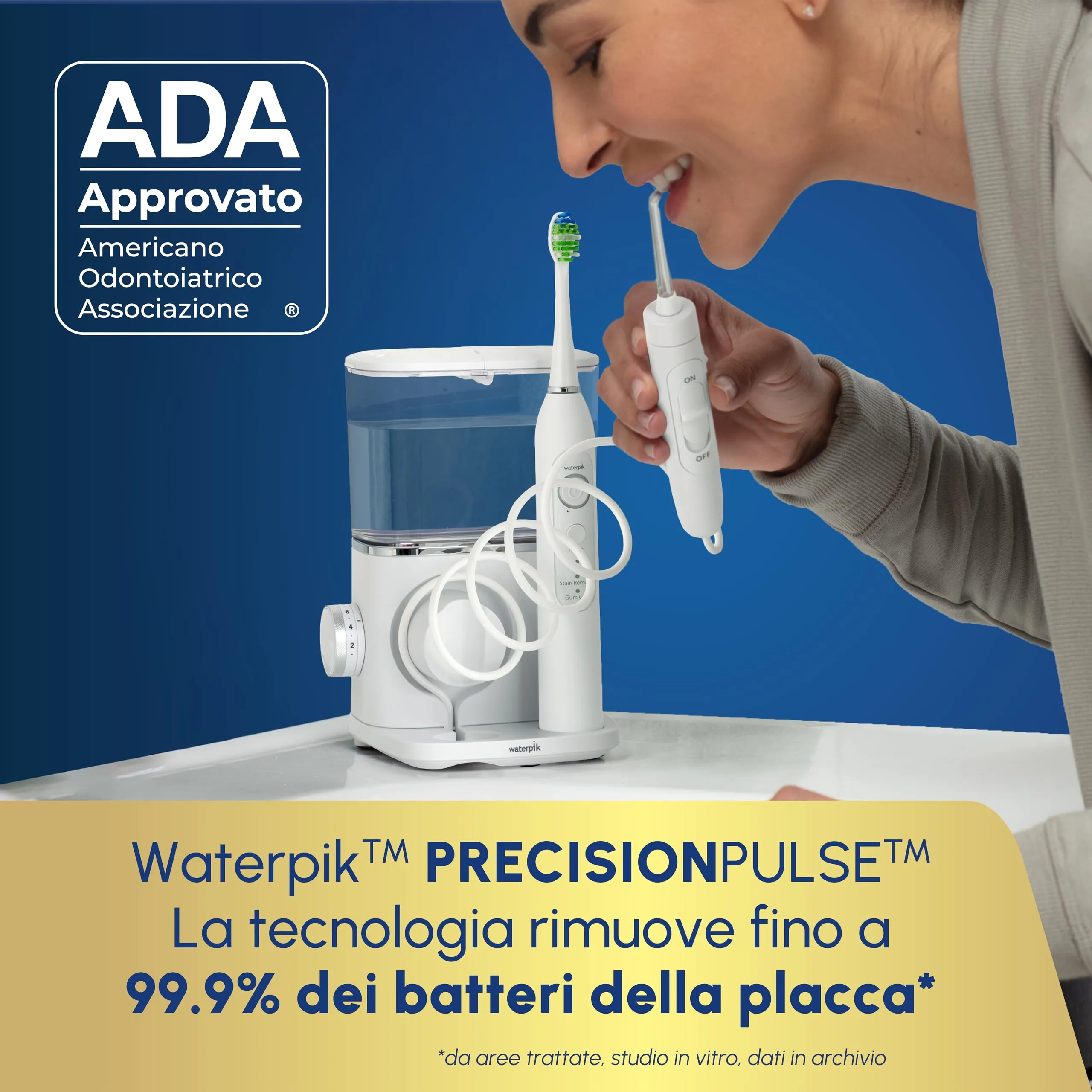 Waterpik Sensonic Complete Care Water Flosser and Electric Toothbrush Combo Set, CC-04, White - immagine 3