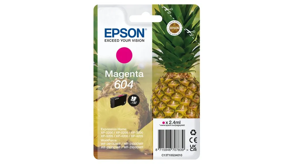Epson 604 Magenta Ink Cartridge, 2.4 ml, Standard Capacity - immagine 1