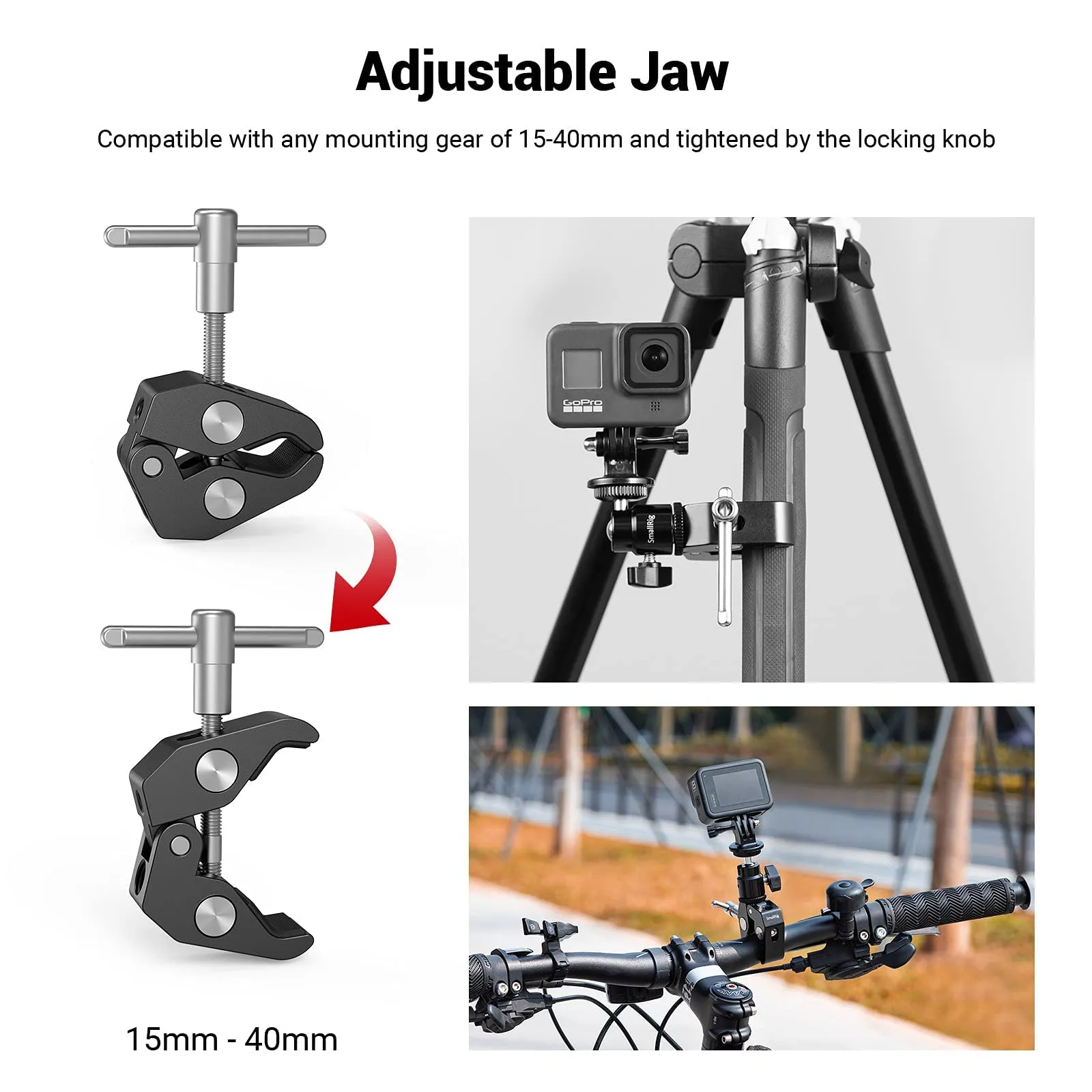 SmallRig Super Clamp Mount with Ball Head Adapter and Cold Shoe - 1124 - immagine 2