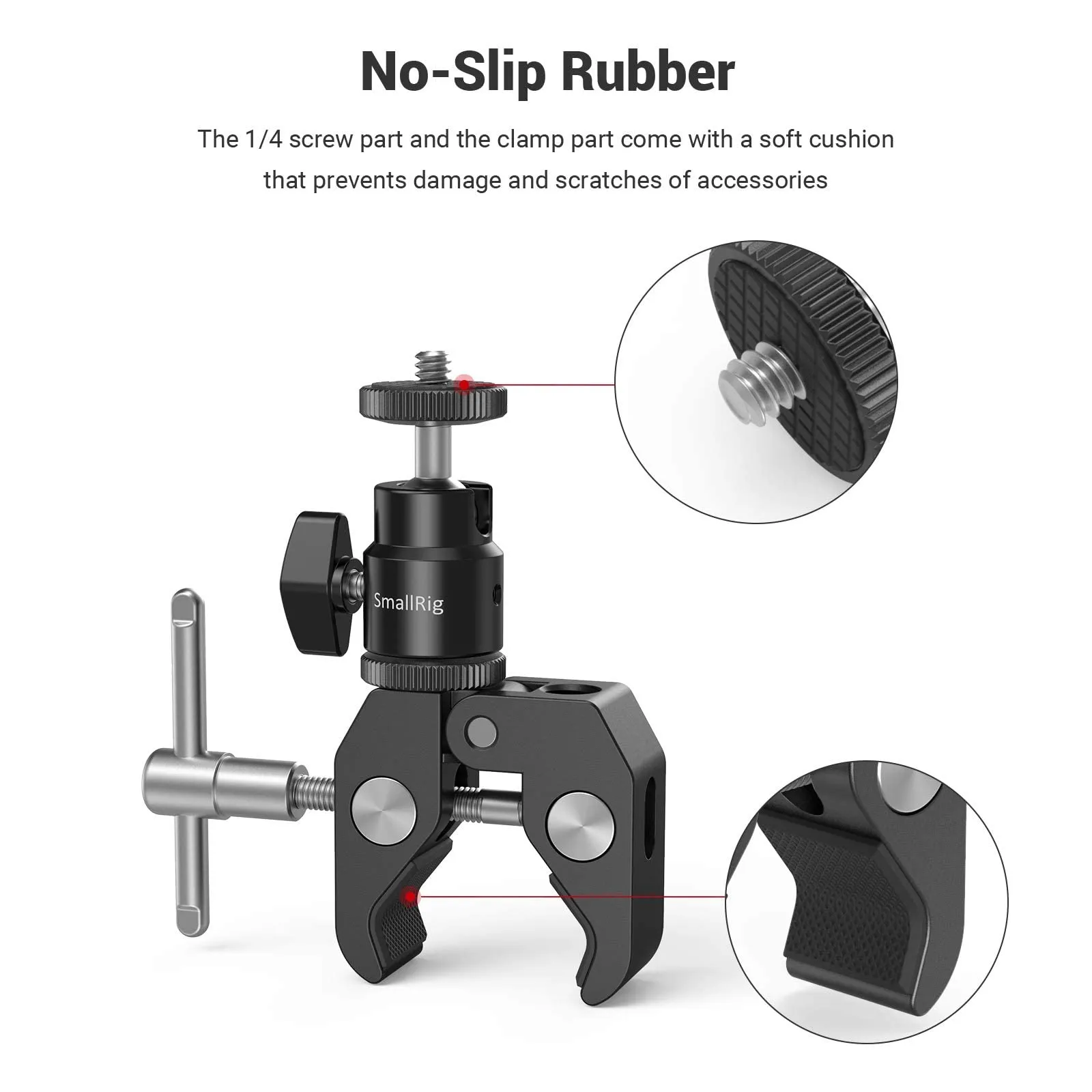SmallRig Super Clamp Mount with Ball Head Adapter and Cold Shoe - 1124 - immagine 7