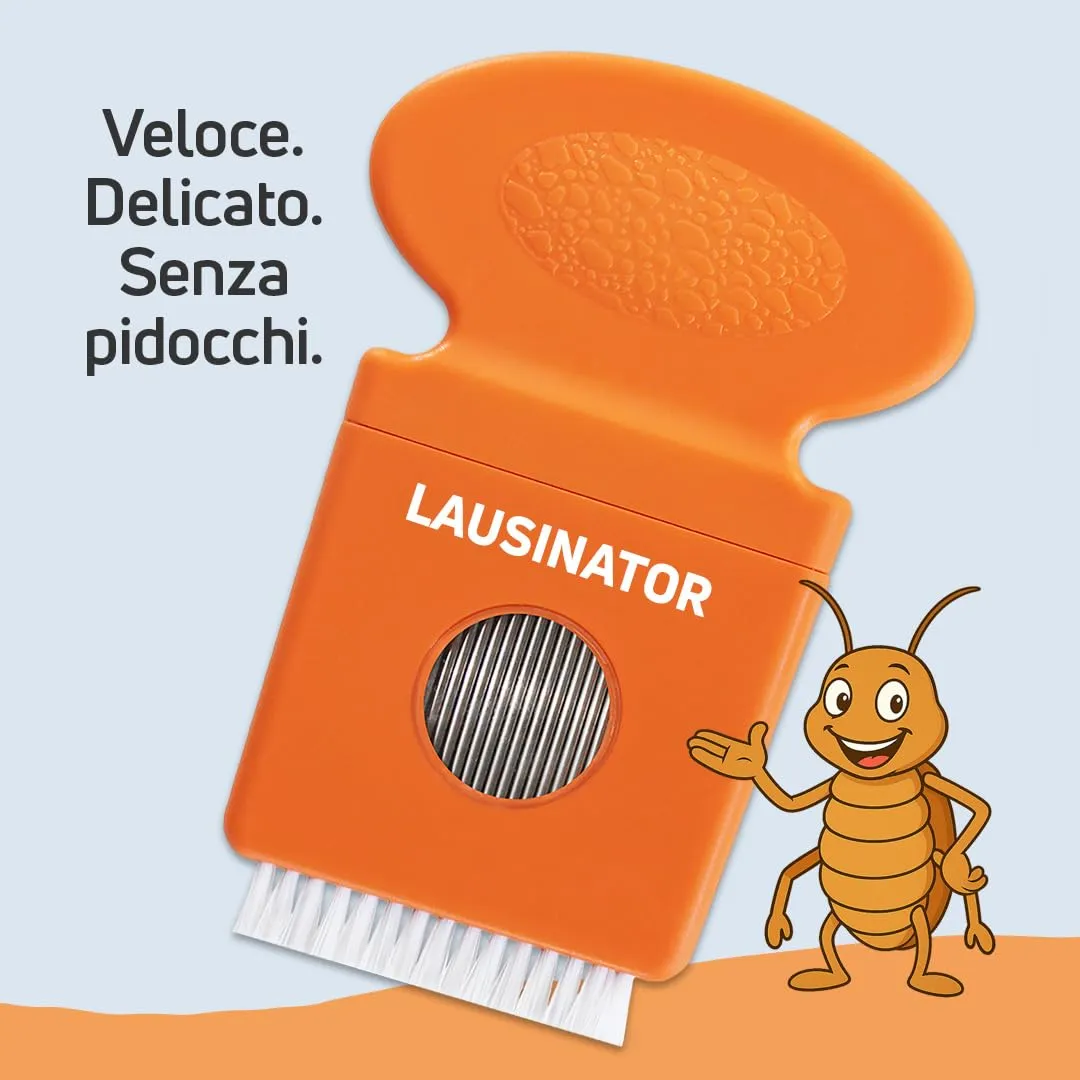 Lausinator Pettine Antipidocchi e Lendini 3-in-1 Professionale in Acciaio Inox, Arancione - immagine 7