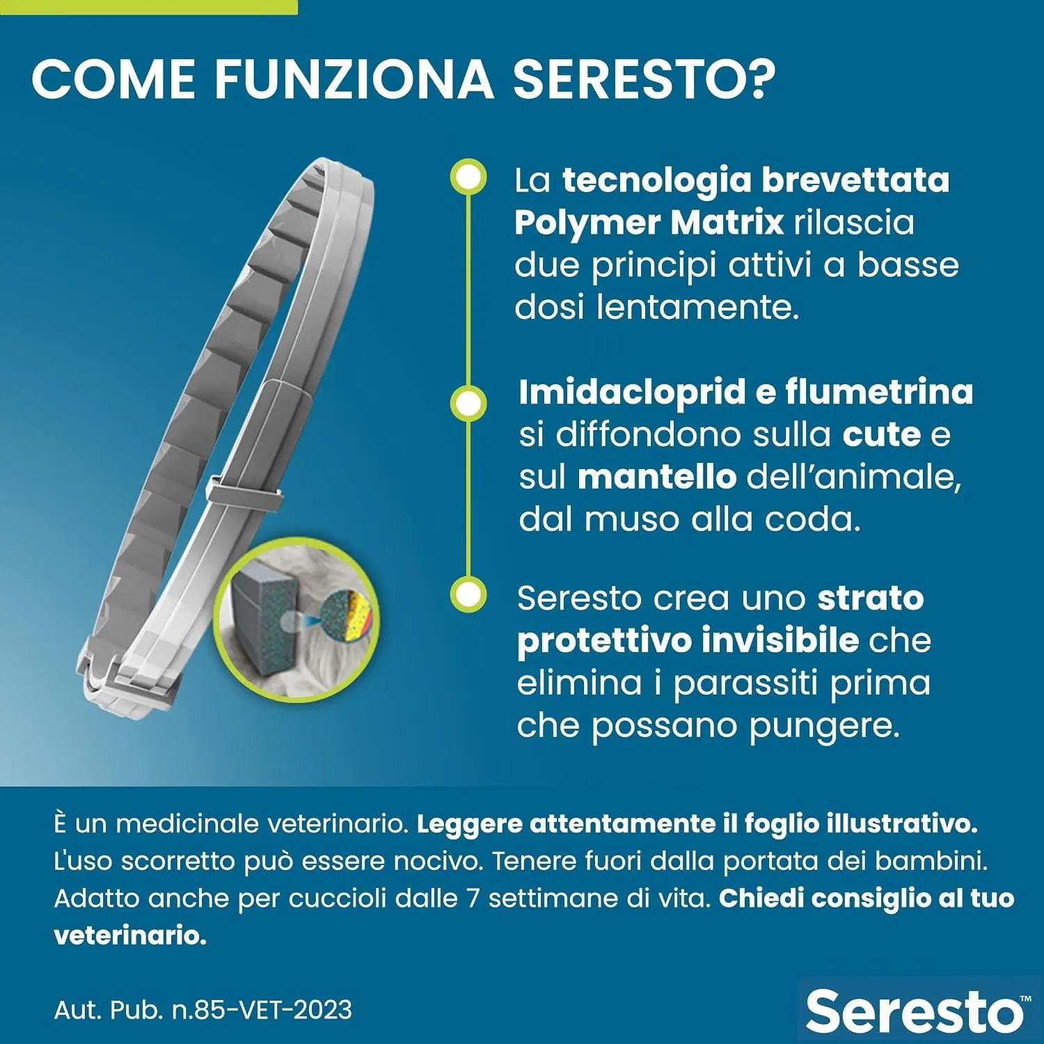 Seresto Collare per Cani fino a 8kg, Nylon, Piccola Taglia - immagine 5
