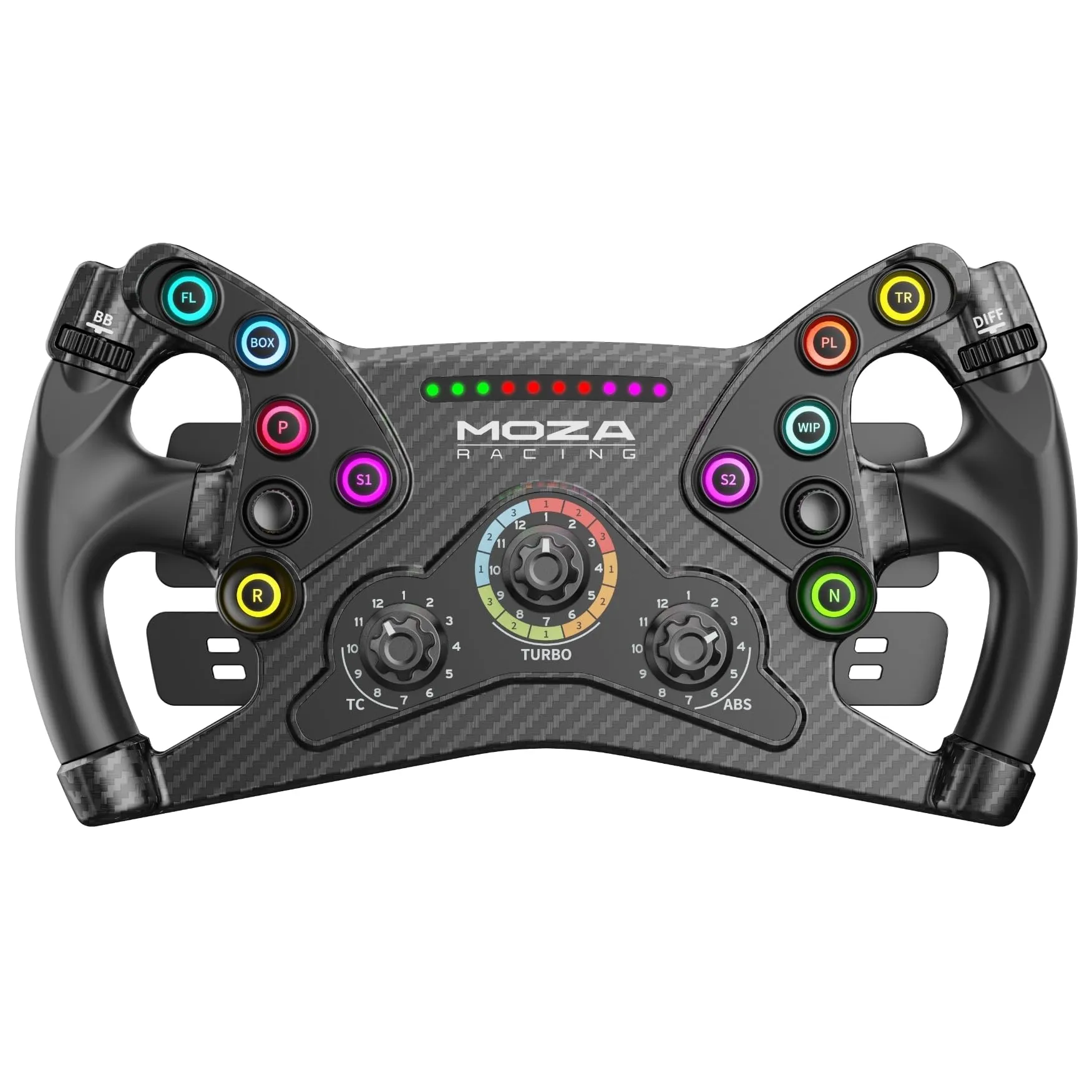 MOZA KS Volante Formula GT 300 mm per Simulatore di Guida PC, Fibra di Carbonio, Pulsanti RGB Programmabili, Palette Magnetiche Hall con Doppia Frizione, Rosa - immagine 1