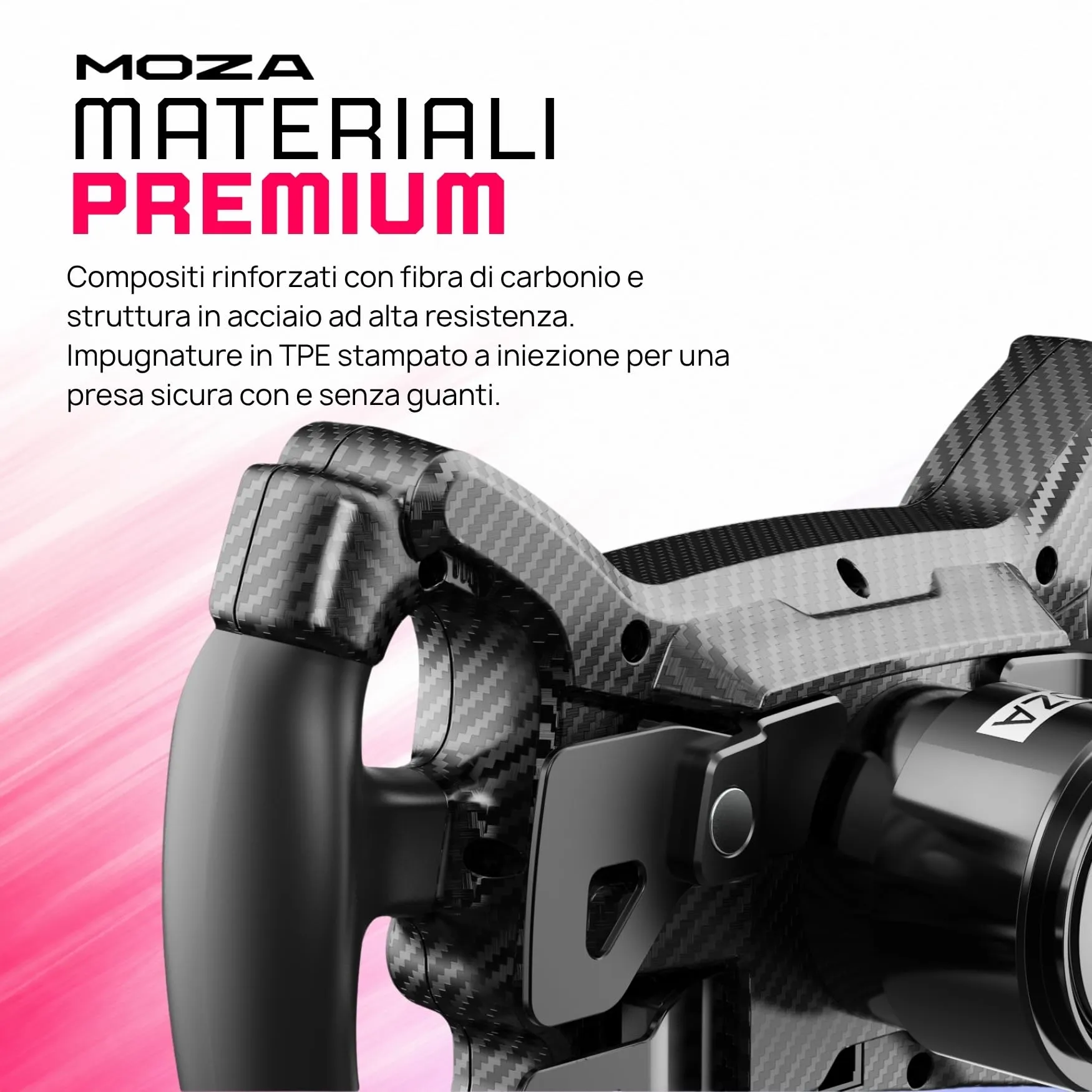MOZA KS Volante Formula GT 300 mm per Simulatore di Guida PC, Fibra di Carbonio, Pulsanti RGB Programmabili, Palette Magnetiche Hall con Doppia Frizione, Rosa - immagine 6