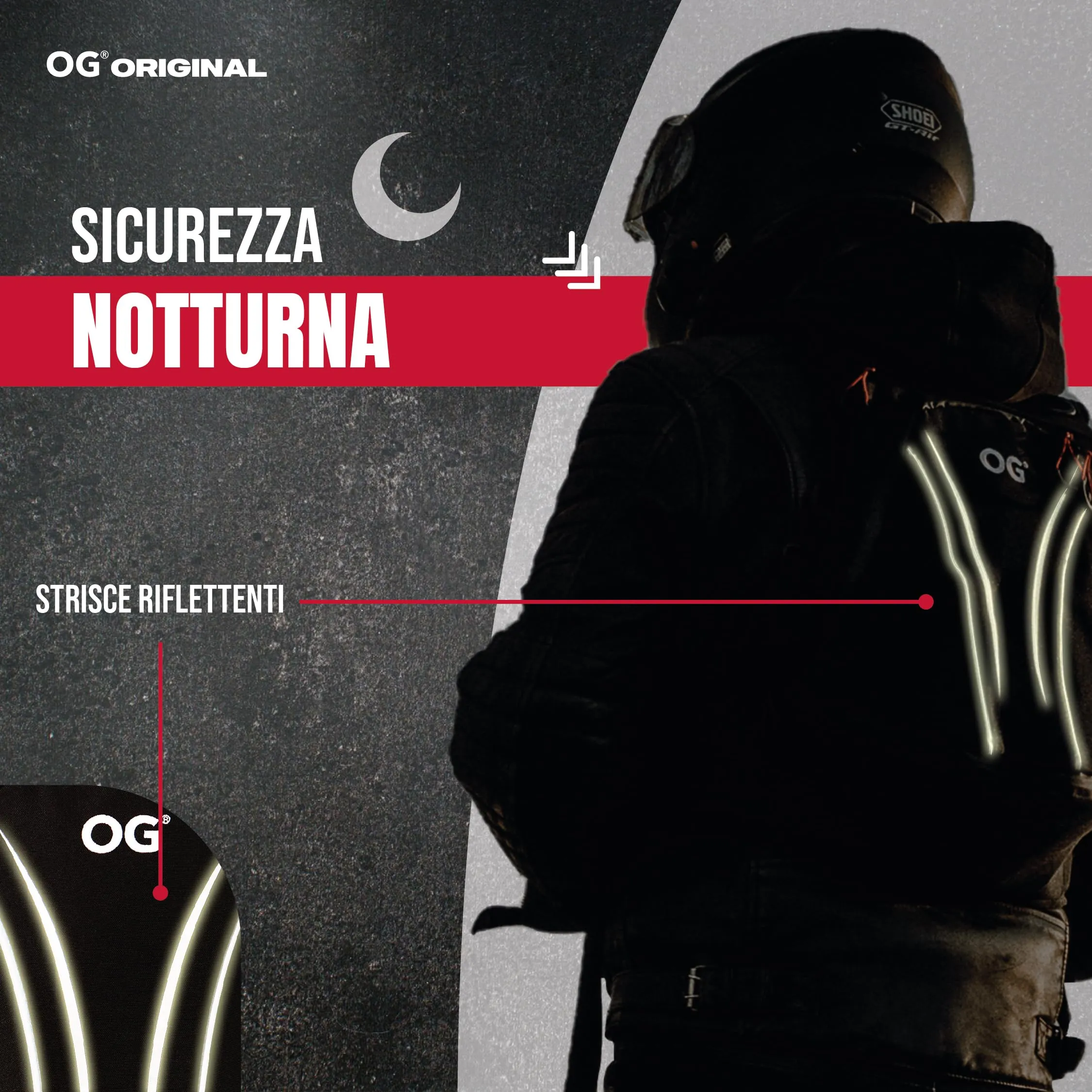 OG Original RoadRunner Zaino Moto Impermeabile 20L Nero mc04lw - immagine 2