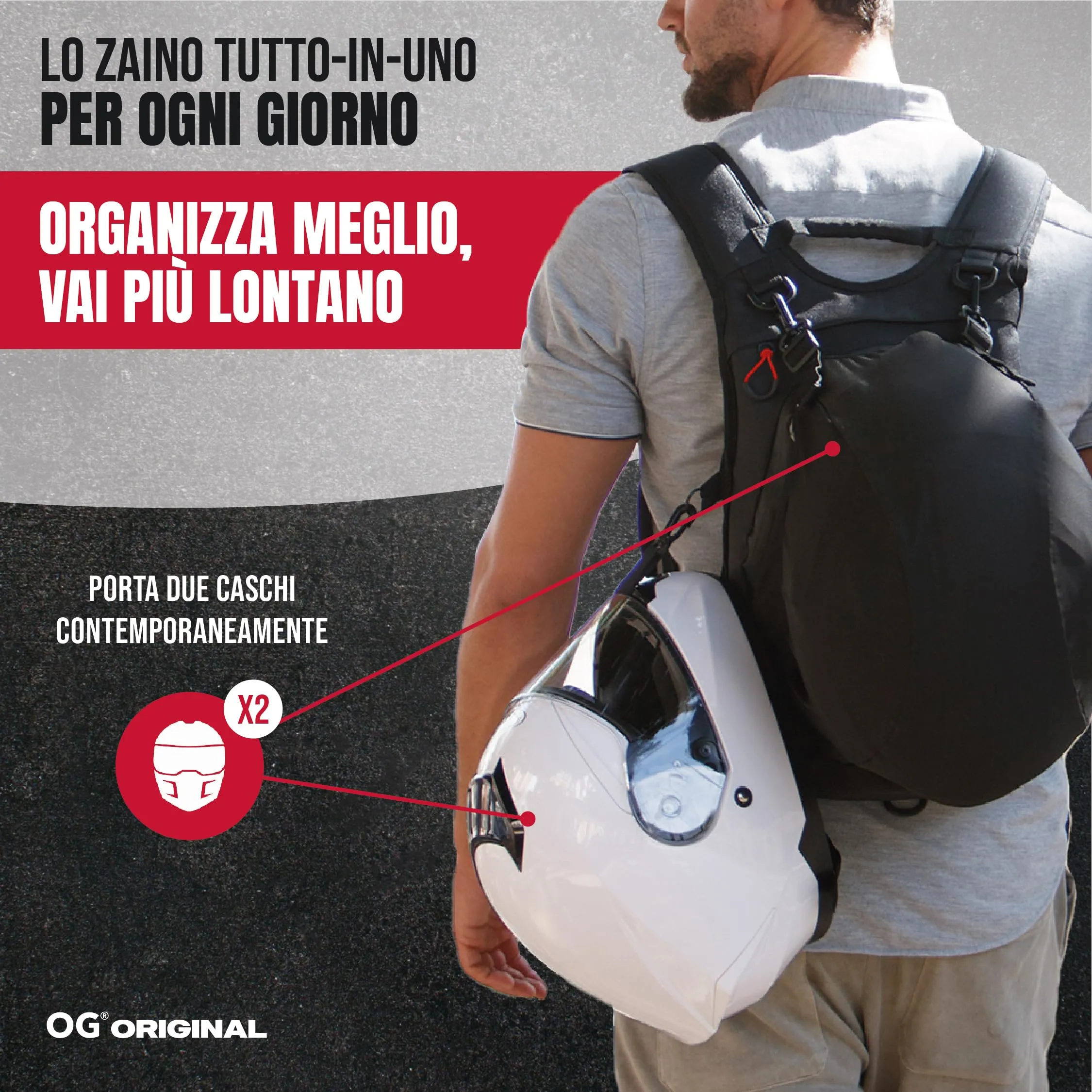 OG Original RoadRunner Zaino Moto Impermeabile 20L Nero mc04lw - immagine 4