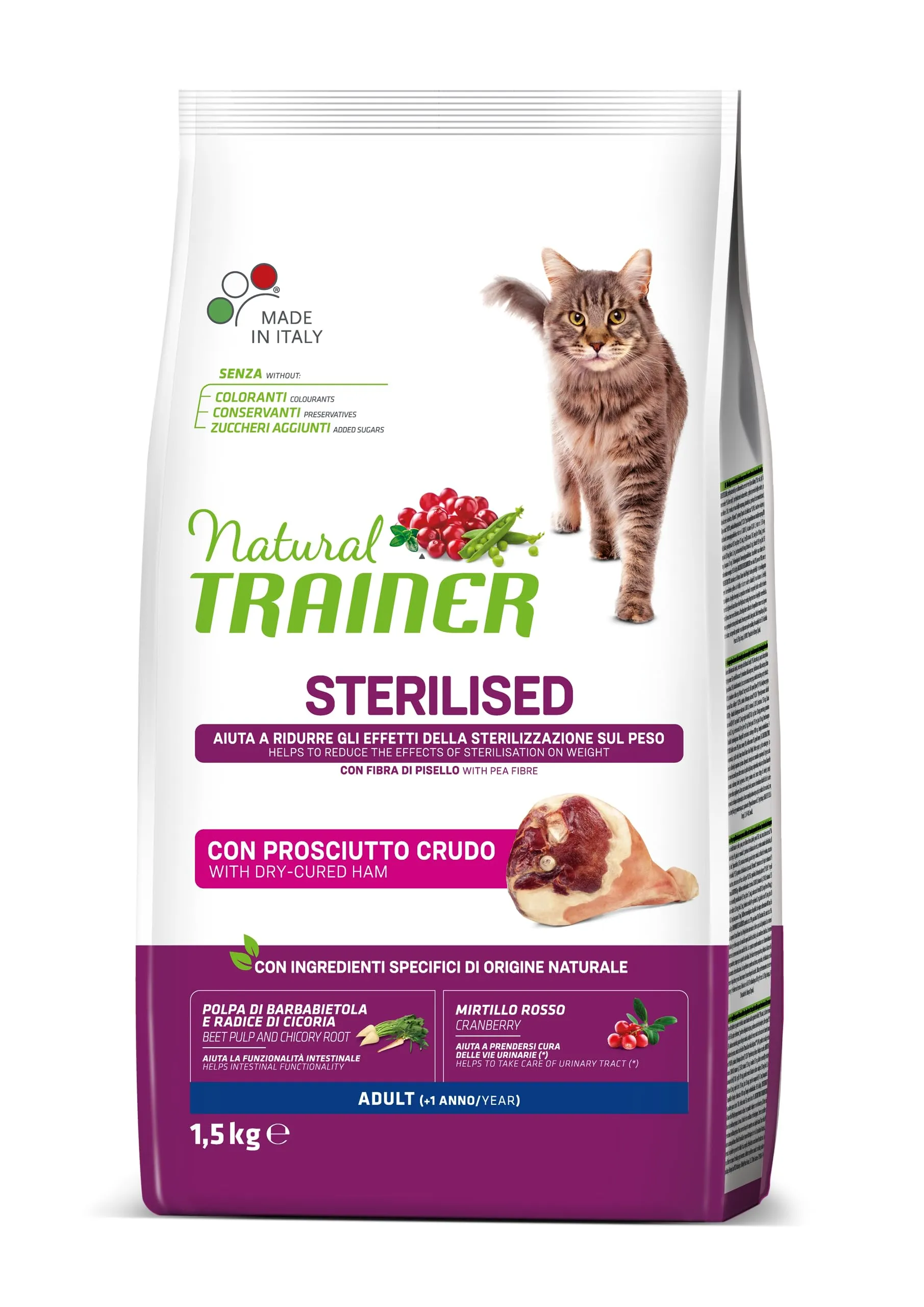 Trainer Cibo per Gatti Sterilizzati con Prosciutto, 1.5 kg - immagine 1