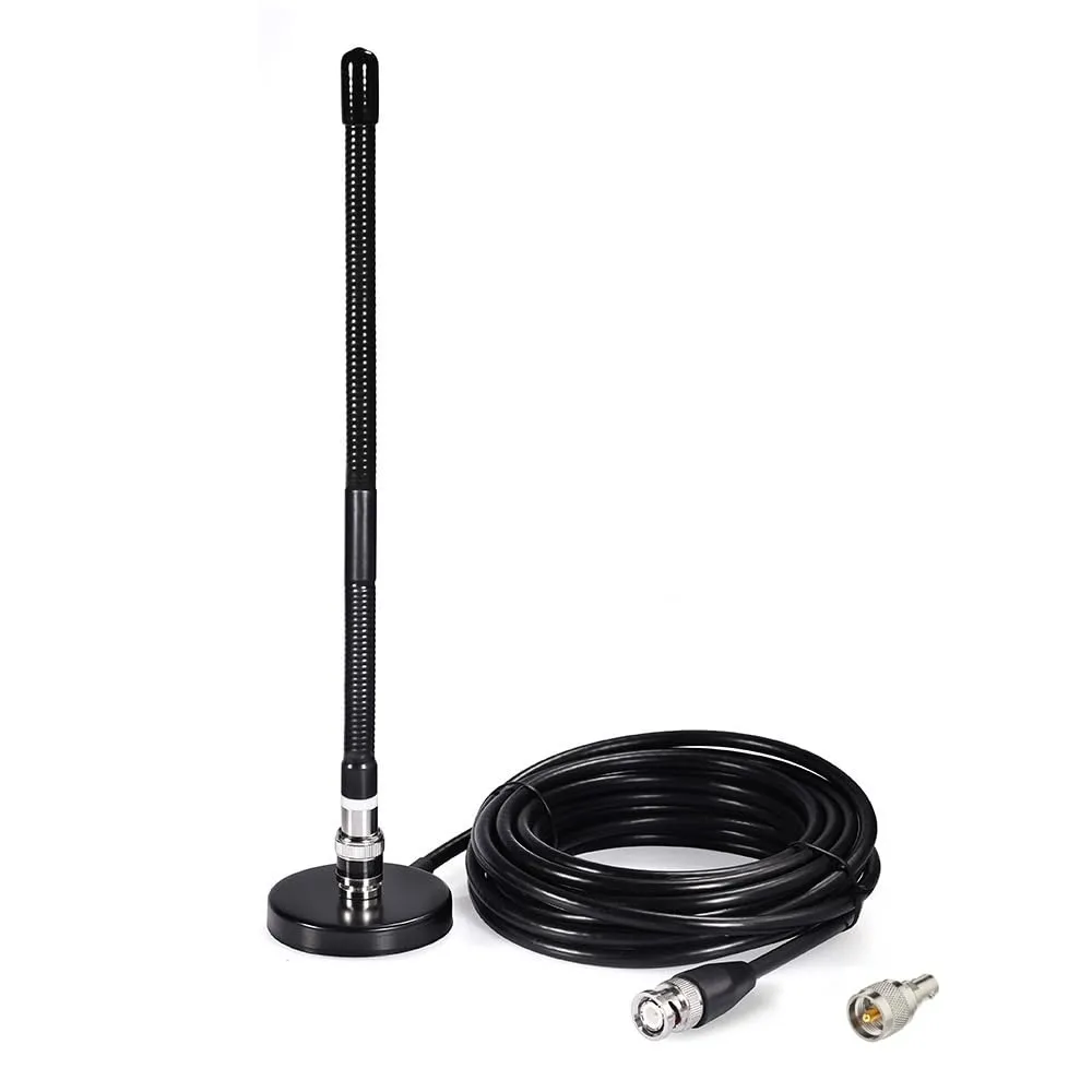 Bingfu Antenna CB Veicolare 27 MHz Frusta Flessibile con Connettore BNC e PL259 - immagine 1
