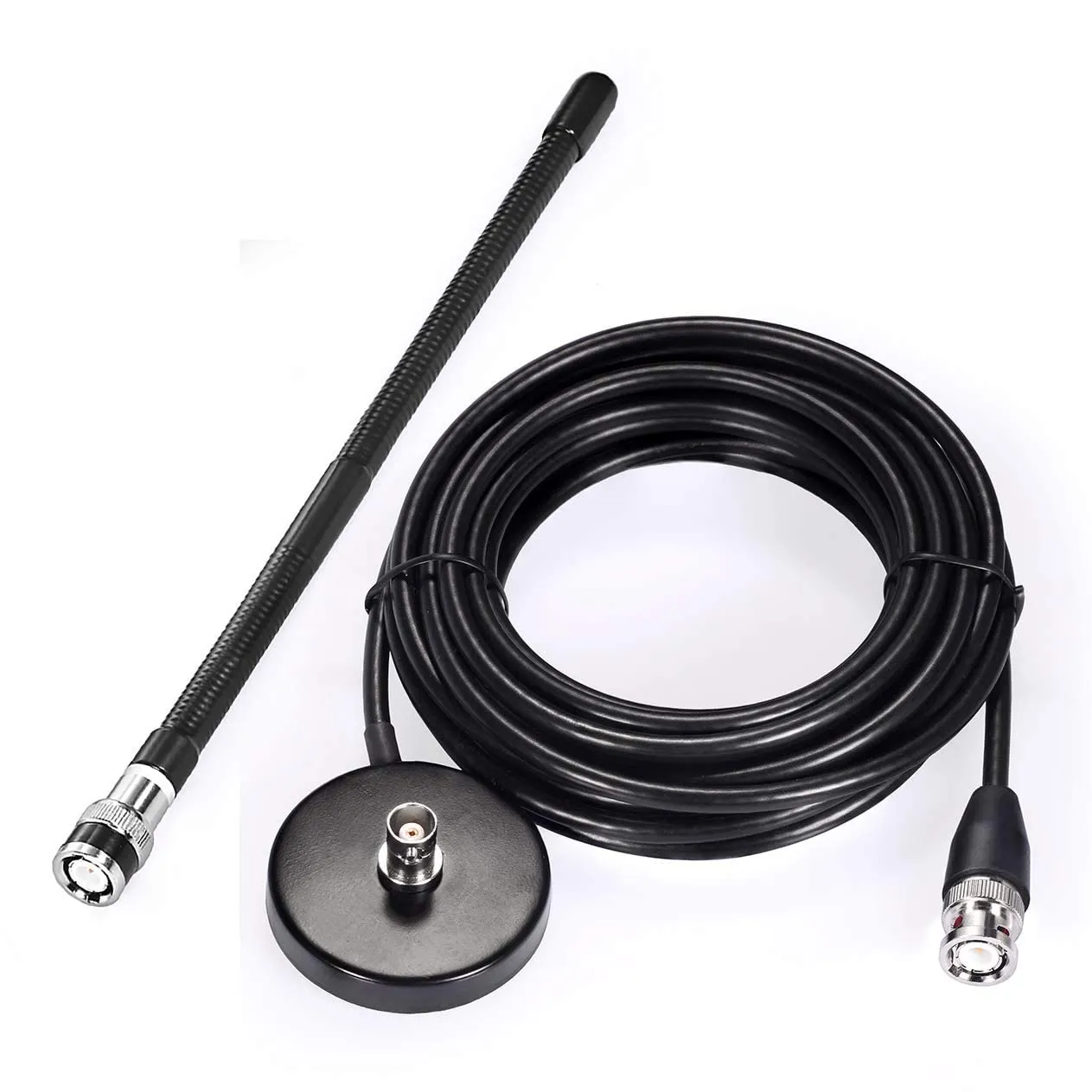 Bingfu Antenna CB Veicolare 27 MHz Frusta Flessibile con Connettore BNC e PL259 - immagine 4