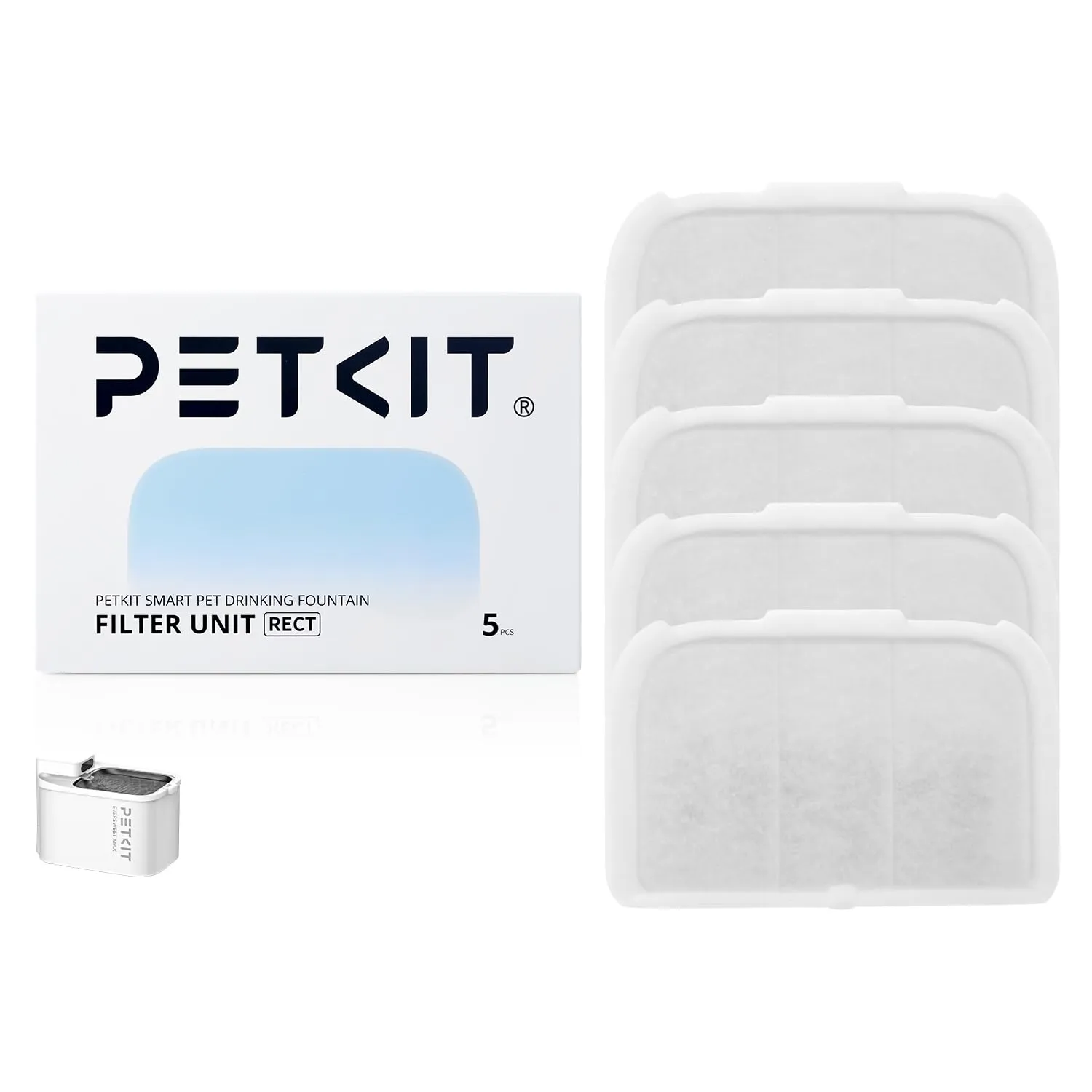 PETKIT Eversweet Max Filtri per Fontanella per Gatti, Carbone Attivo, 5 Pezzi - immagine 1