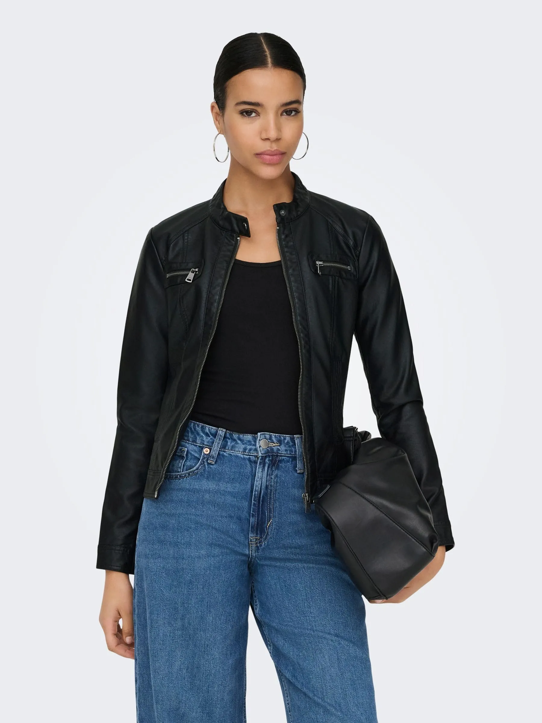 ONLY Bandit PU Biker Jacket, Nero, 38 - immagine 2