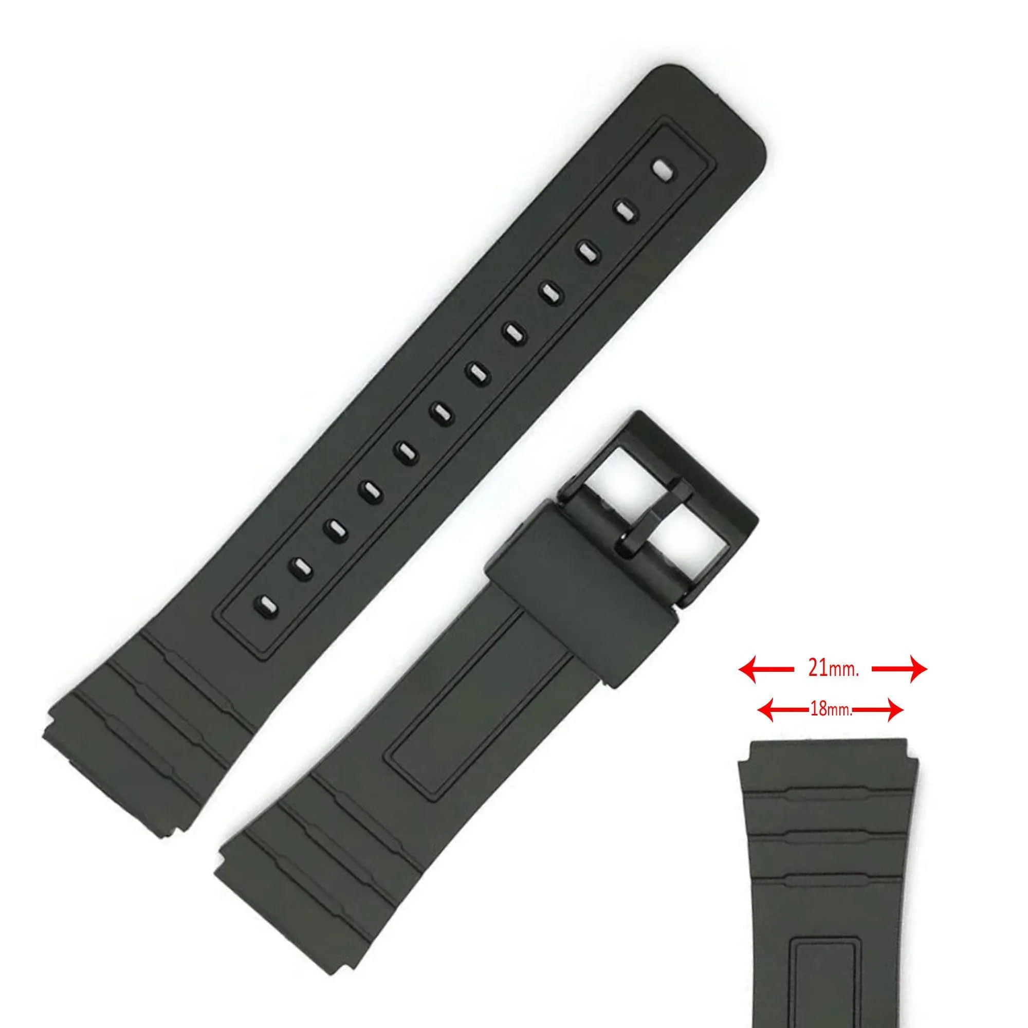 Diloy Cinturino in Resina Grigio 18mm per Casio F-91 F-91W F-105 F-106W 283P4 - immagine 3