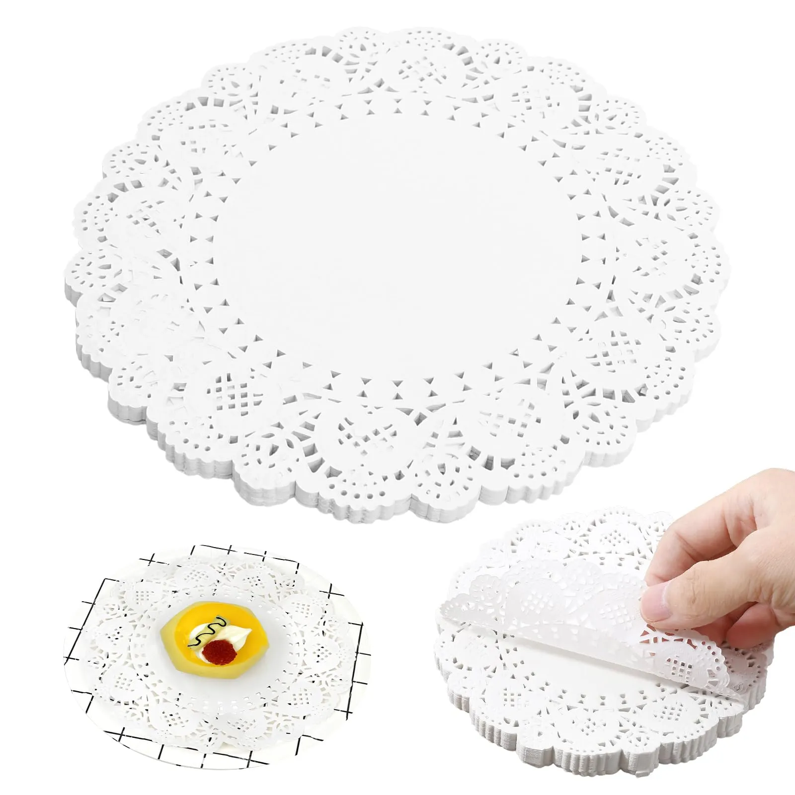 Rieoany Centrini Monouso in Carta Pizzo, 25 cm, 100 Pezzi - immagine 2