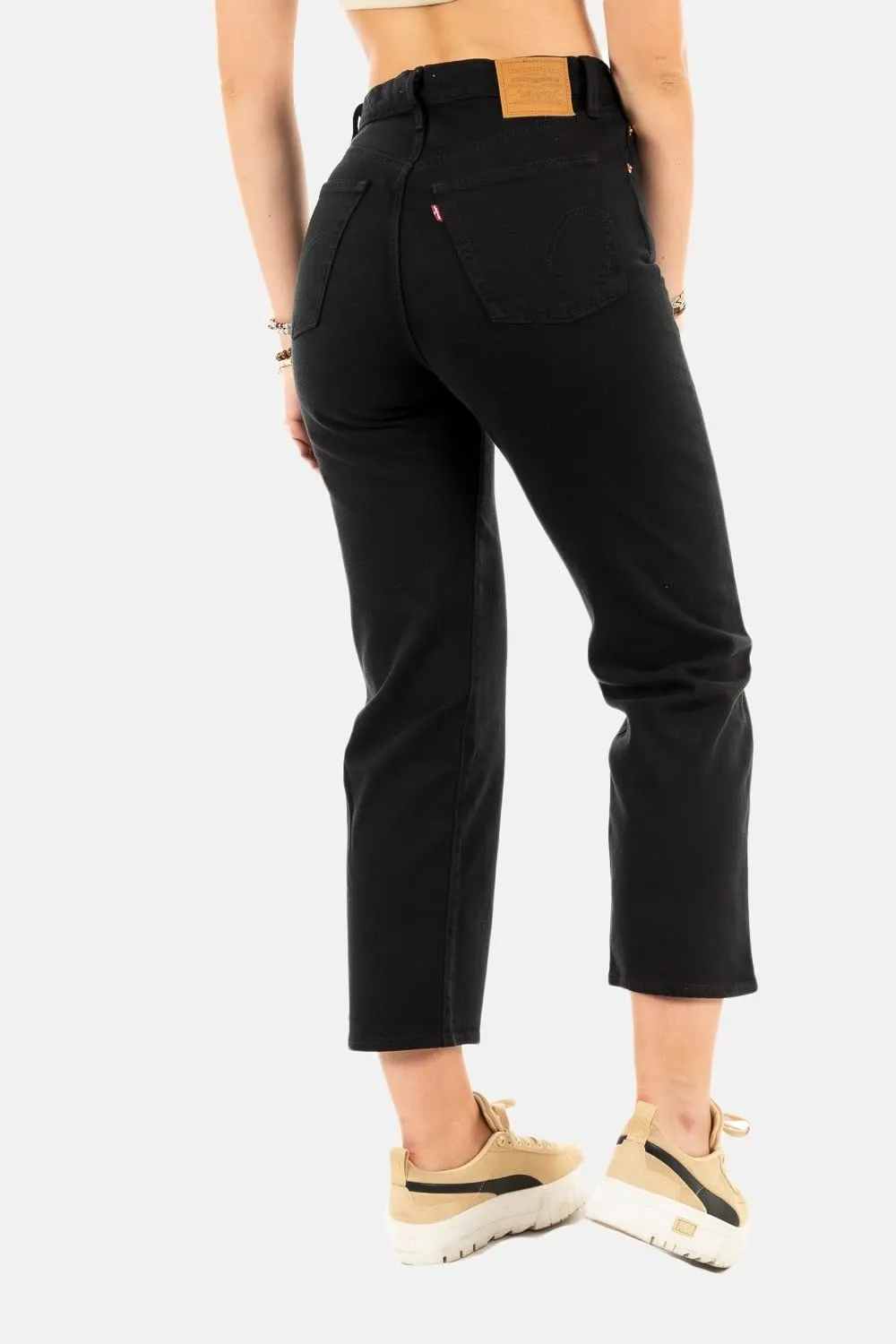 Levi's Ribcage Straight Ankle Jeans - Black Heart, 28W / 29L - immagine 4