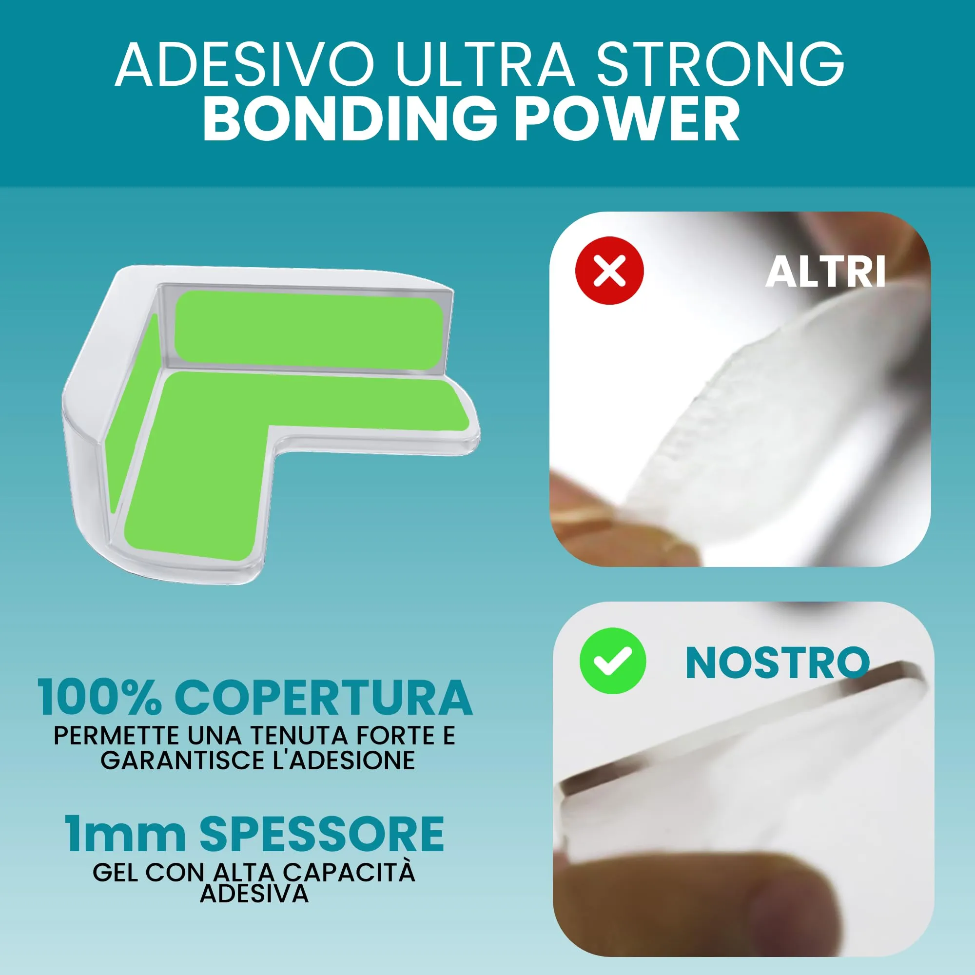 AlmaLuna 20x Paraspigoli Angolari in Gomma Trasparenti con Adesivo Acrilico - immagine 4