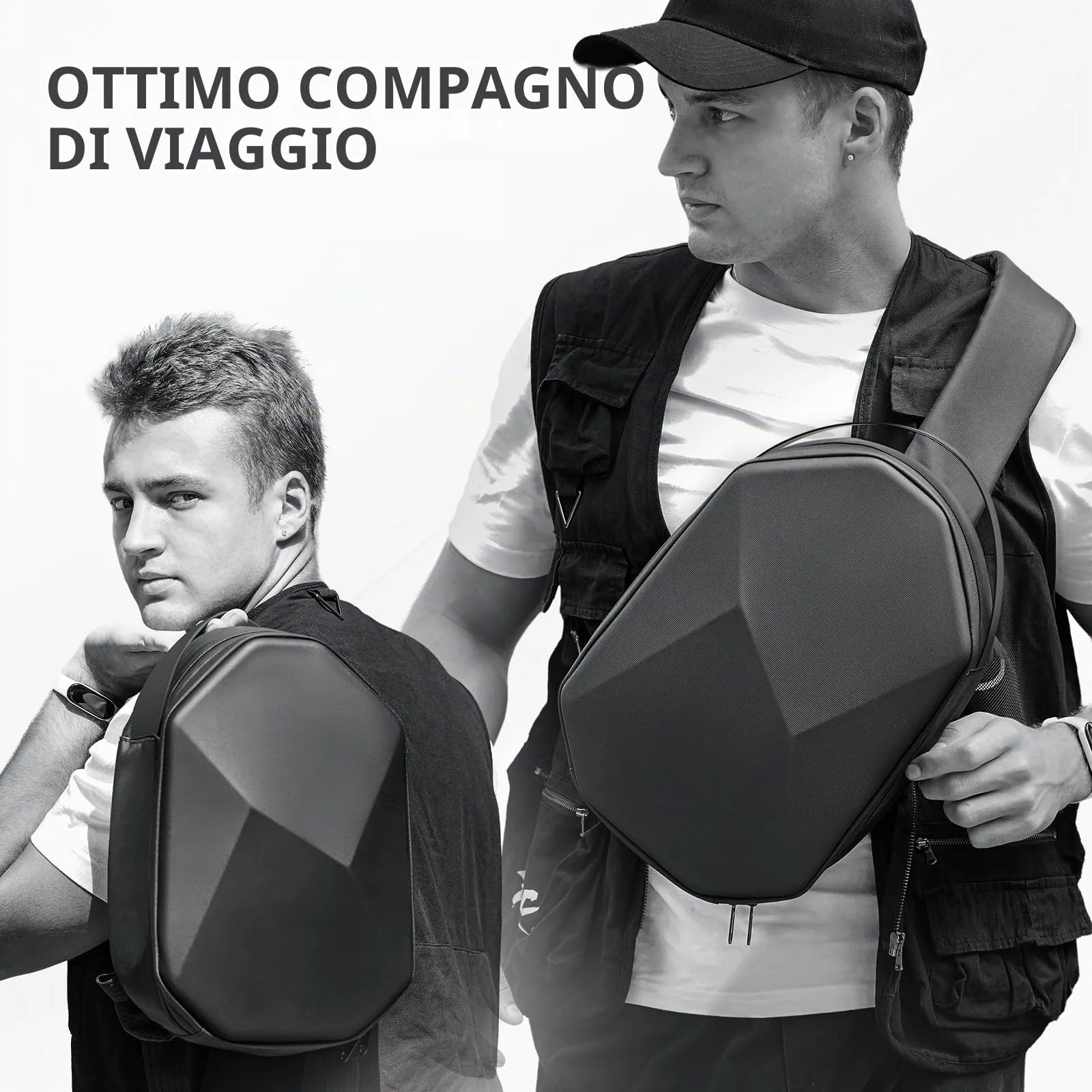 Retear Custodia Rigida da Trasporto per Meta Quest 3S, Quest 3, Quest 2, Vision Pro, Pico 4, Compatibile con Kiwi Design e Bobovr Elite, Zaino a Tracolla - Nero - immagine 5