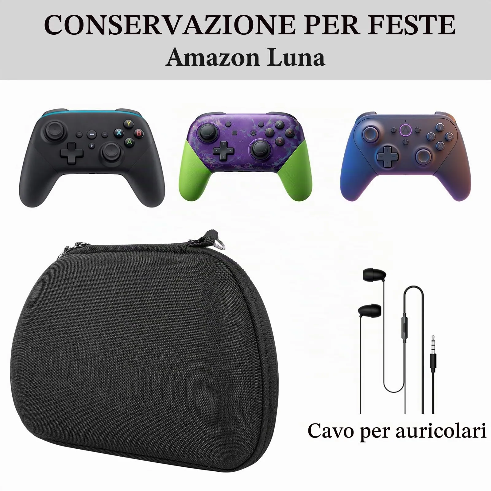 Geekria UltraShell Custodia Rigida per Amazon Luna Controller, Custodia da Viaggio Portatile con Tasca Interna (Nero) - immagine 3