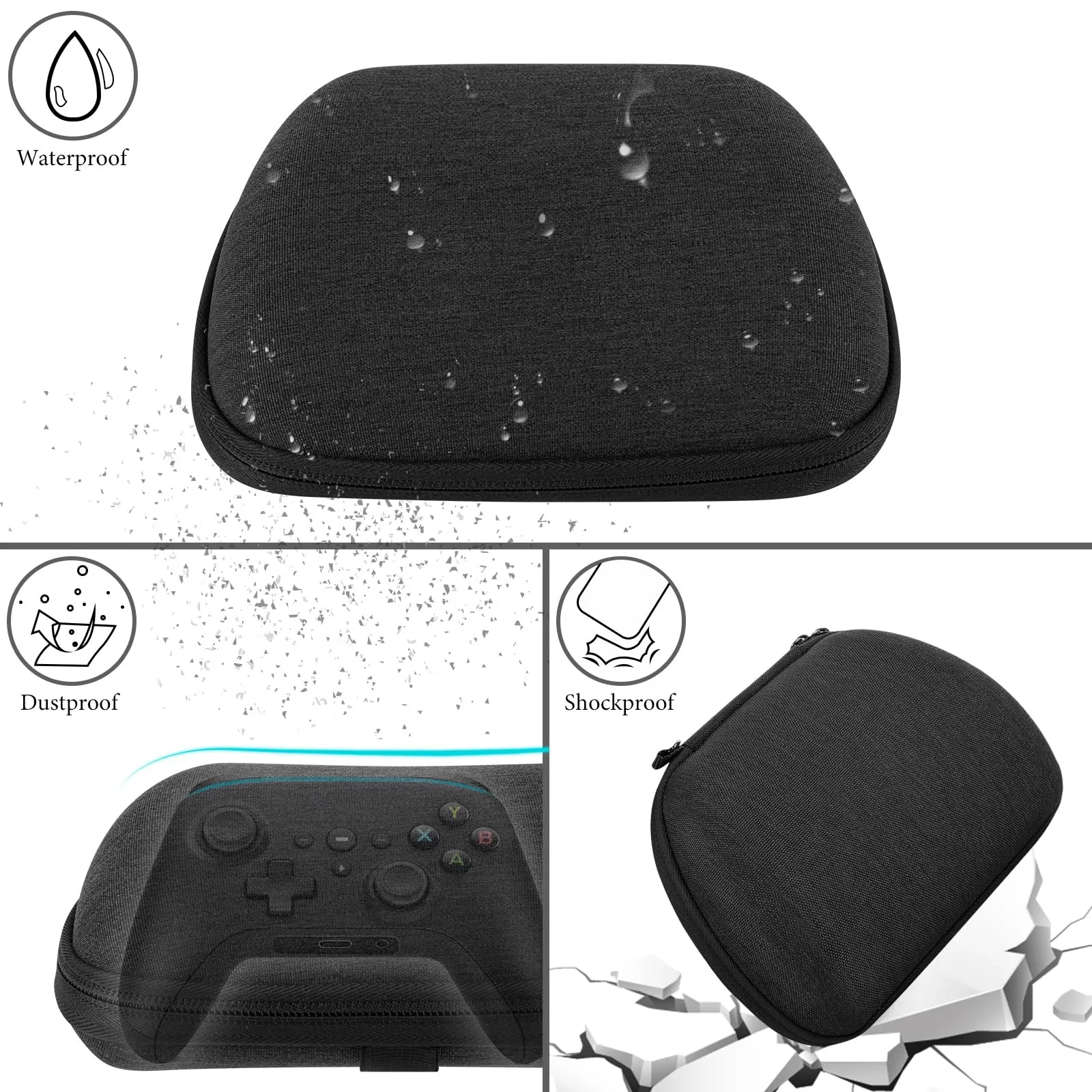 Geekria UltraShell Custodia Rigida per Amazon Luna Controller, Custodia da Viaggio Portatile con Tasca Interna (Nero) - immagine 6