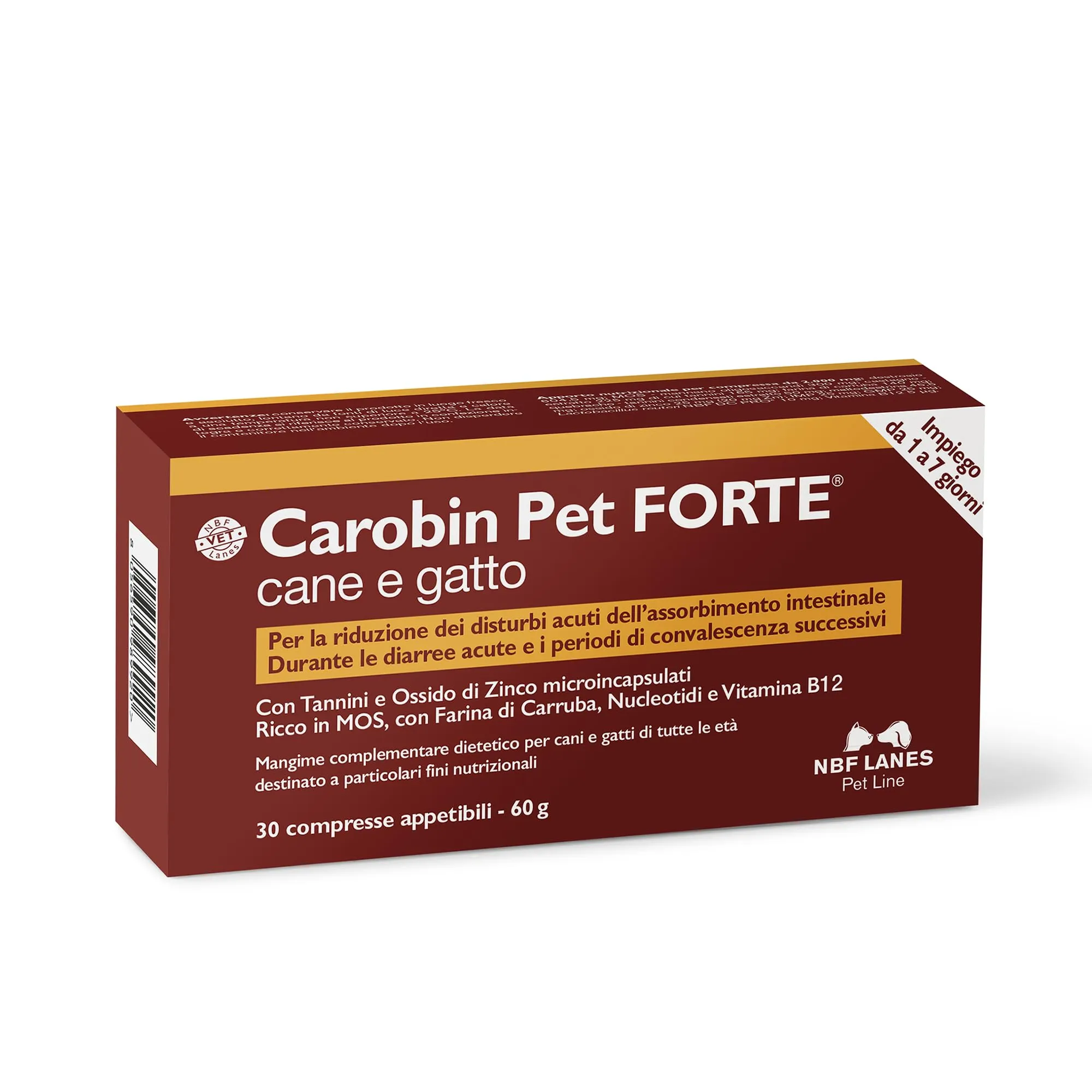 NBF Lanes Carobin Pet Forte per Cane e Gatto, 30 Compresse - immagine 1