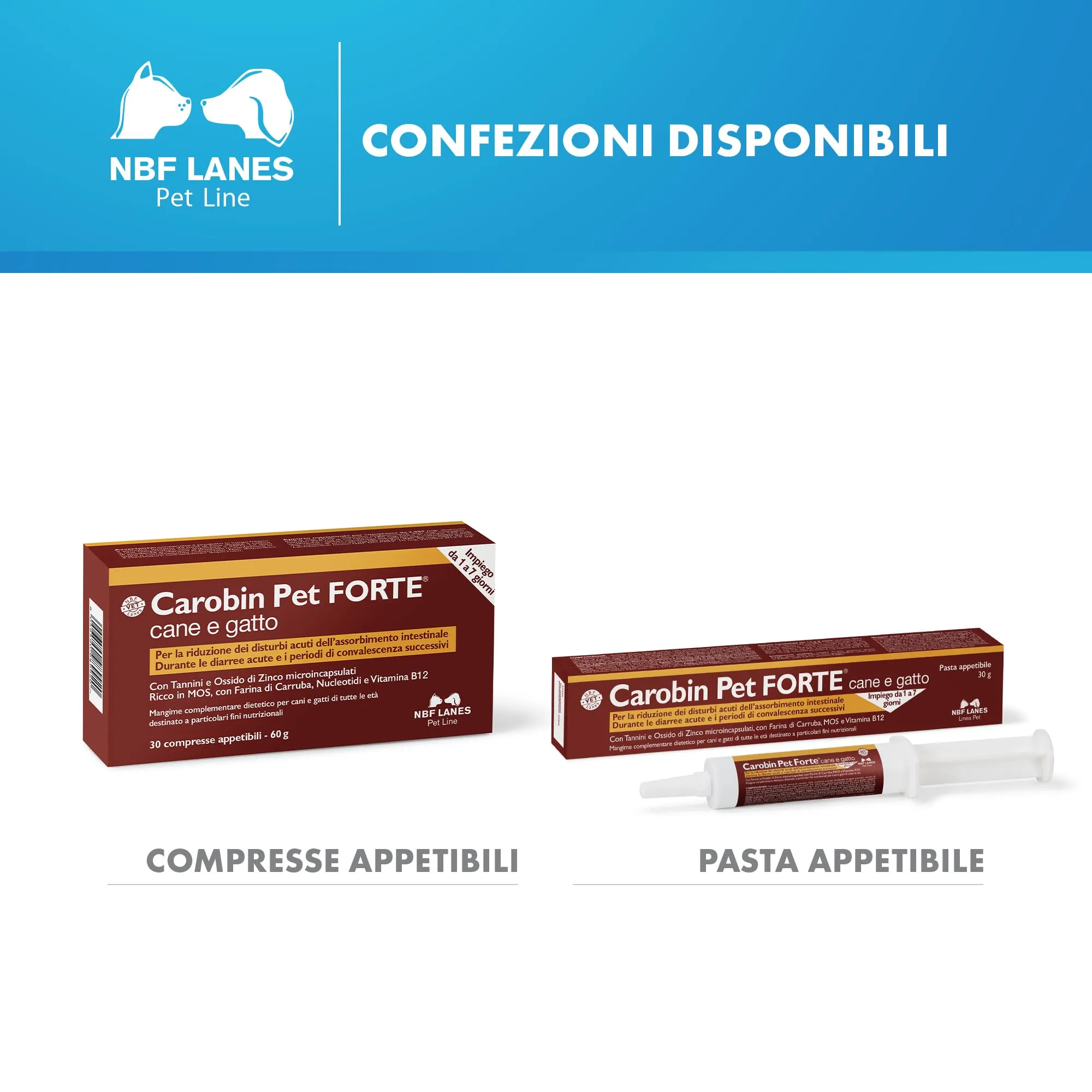 NBF Lanes Carobin Pet Forte per Cane e Gatto, 30 Compresse - immagine 6
