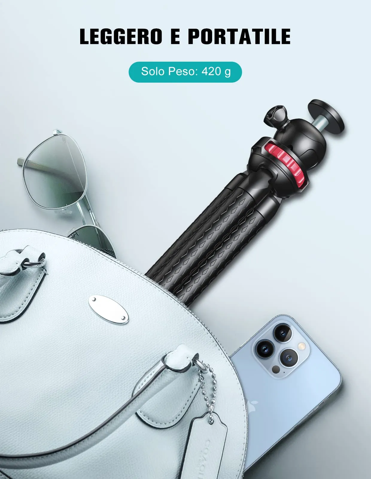 CIRYCASE 2026 Treppiede Smartphone 3 in 1 Flessibile Mini Octopus Nero - immagine 5