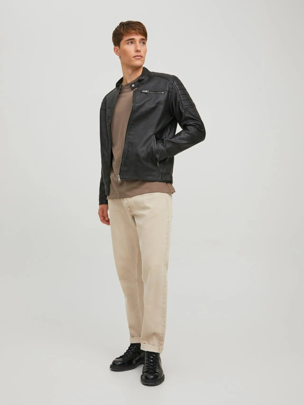 Jack & Jones Giacca in Finta Pelle Scamosciata Black Pattern:PU S - immagine 3