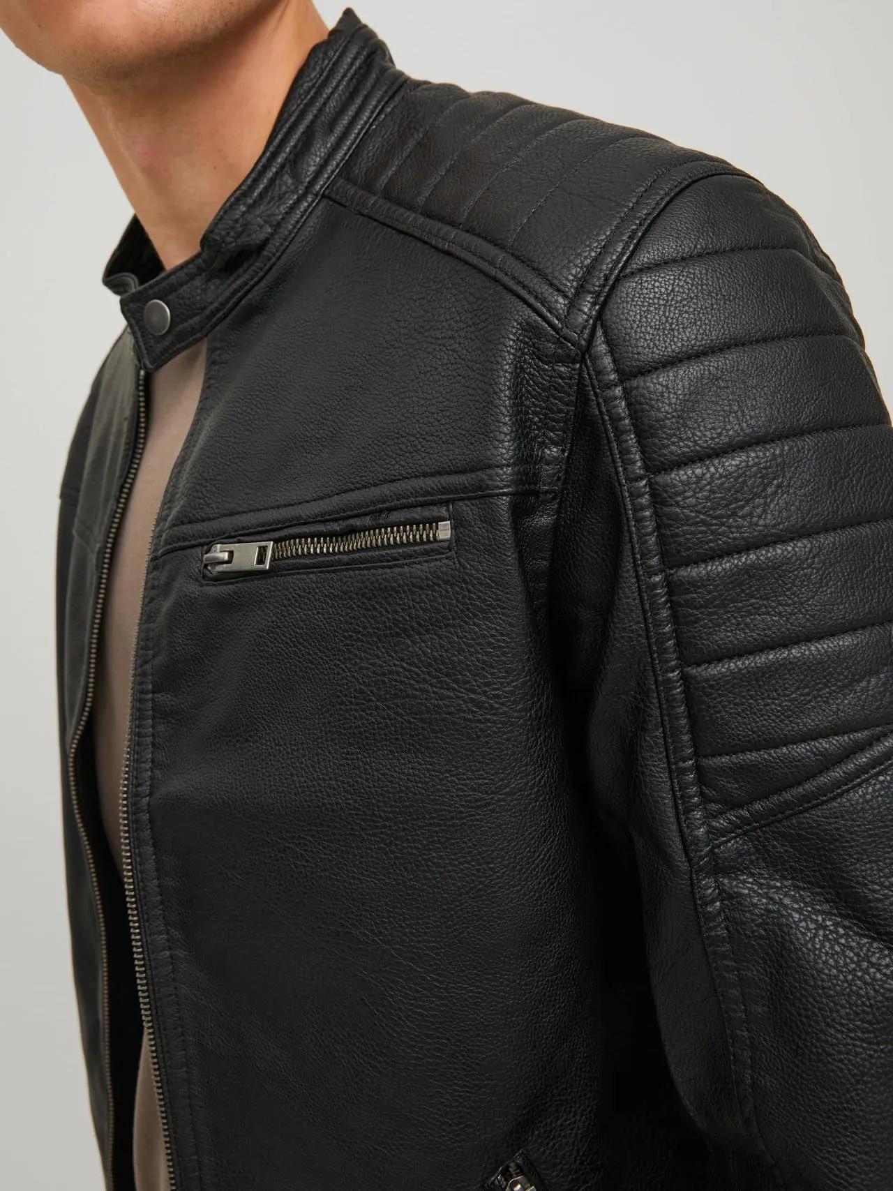 Jack & Jones Giacca in Finta Pelle Scamosciata Black Pattern:PU S - immagine 4