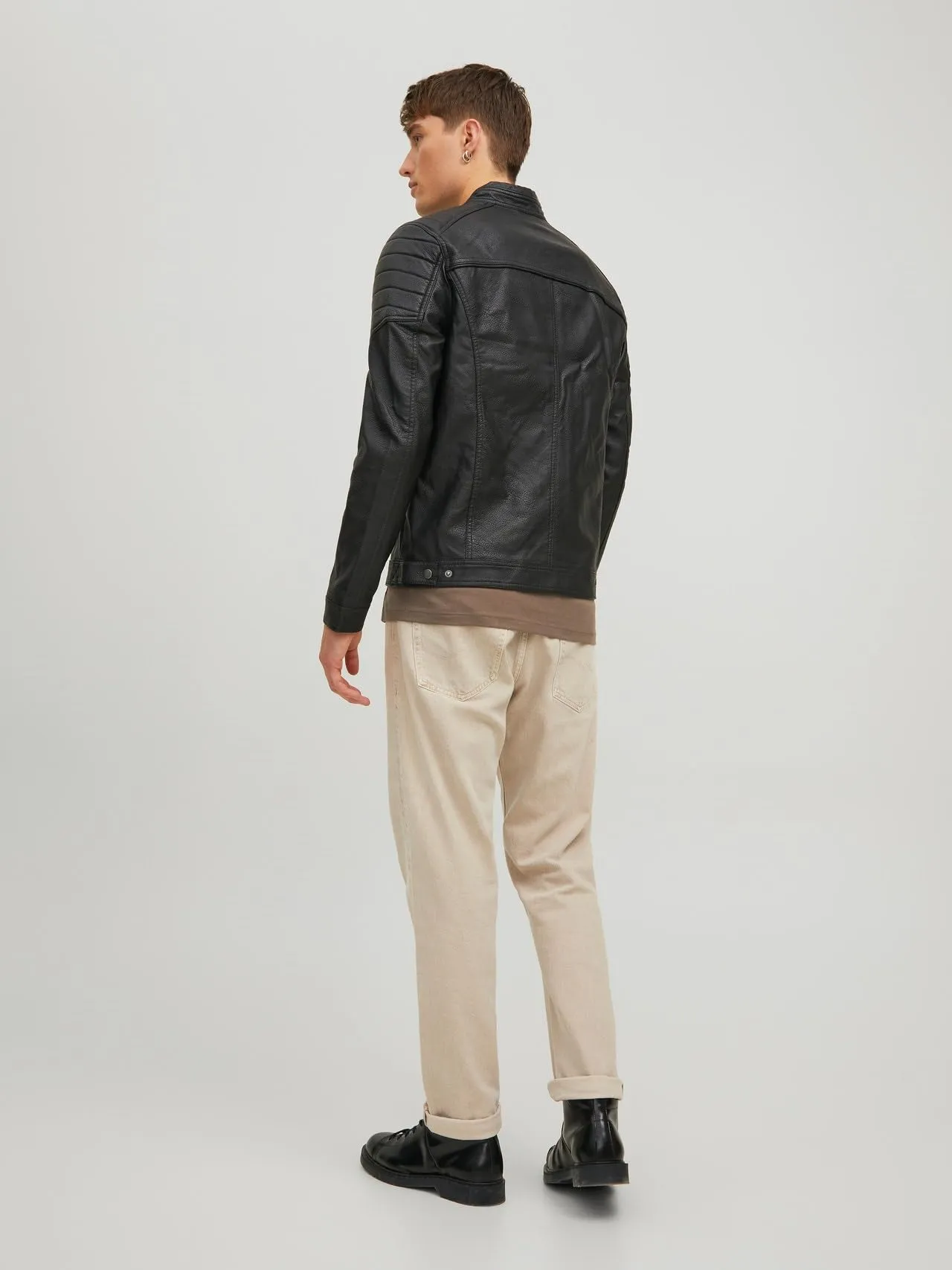 Jack & Jones Giacca in Finta Pelle Scamosciata - Nero, L - immagine 2