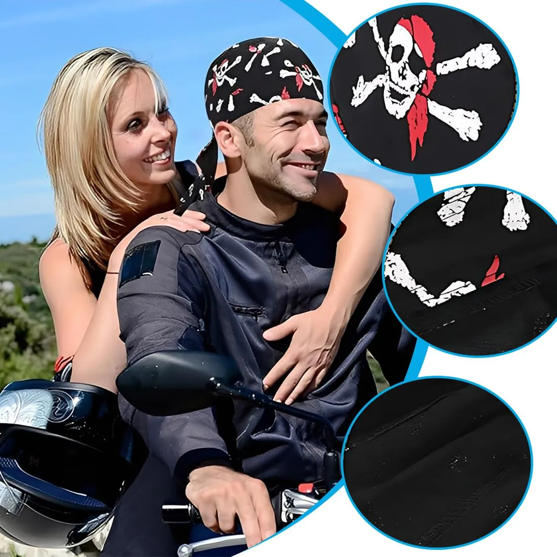 GILWUMO Bandana Sportiva Elastica per Uomini e Donne, Cappello da Bici Estivo con Asciugatura Rapida - immagine 3