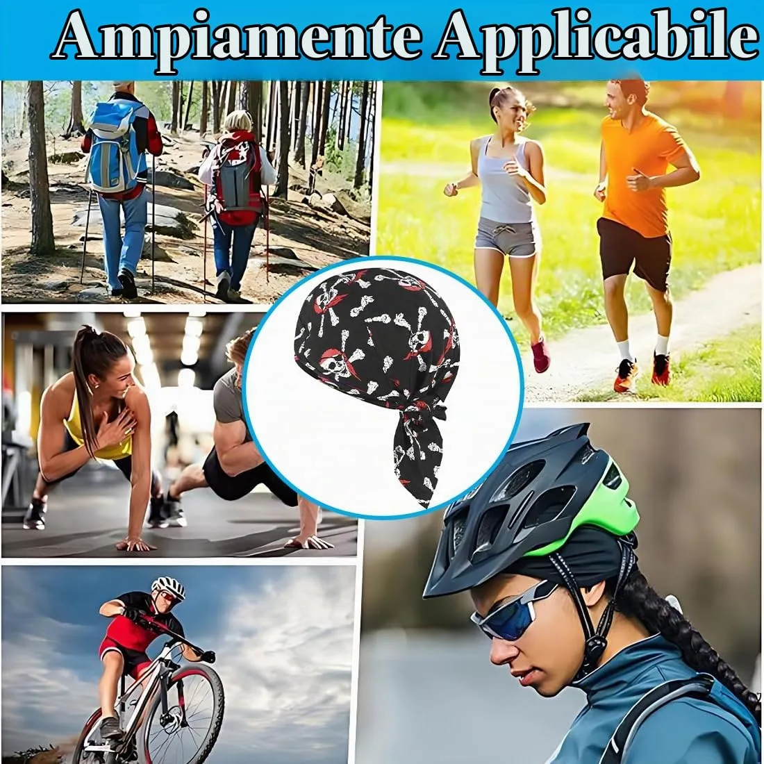 GILWUMO Bandana Sportiva Elastica per Uomini e Donne, Cappello da Bici Estivo con Asciugatura Rapida - immagine 5
