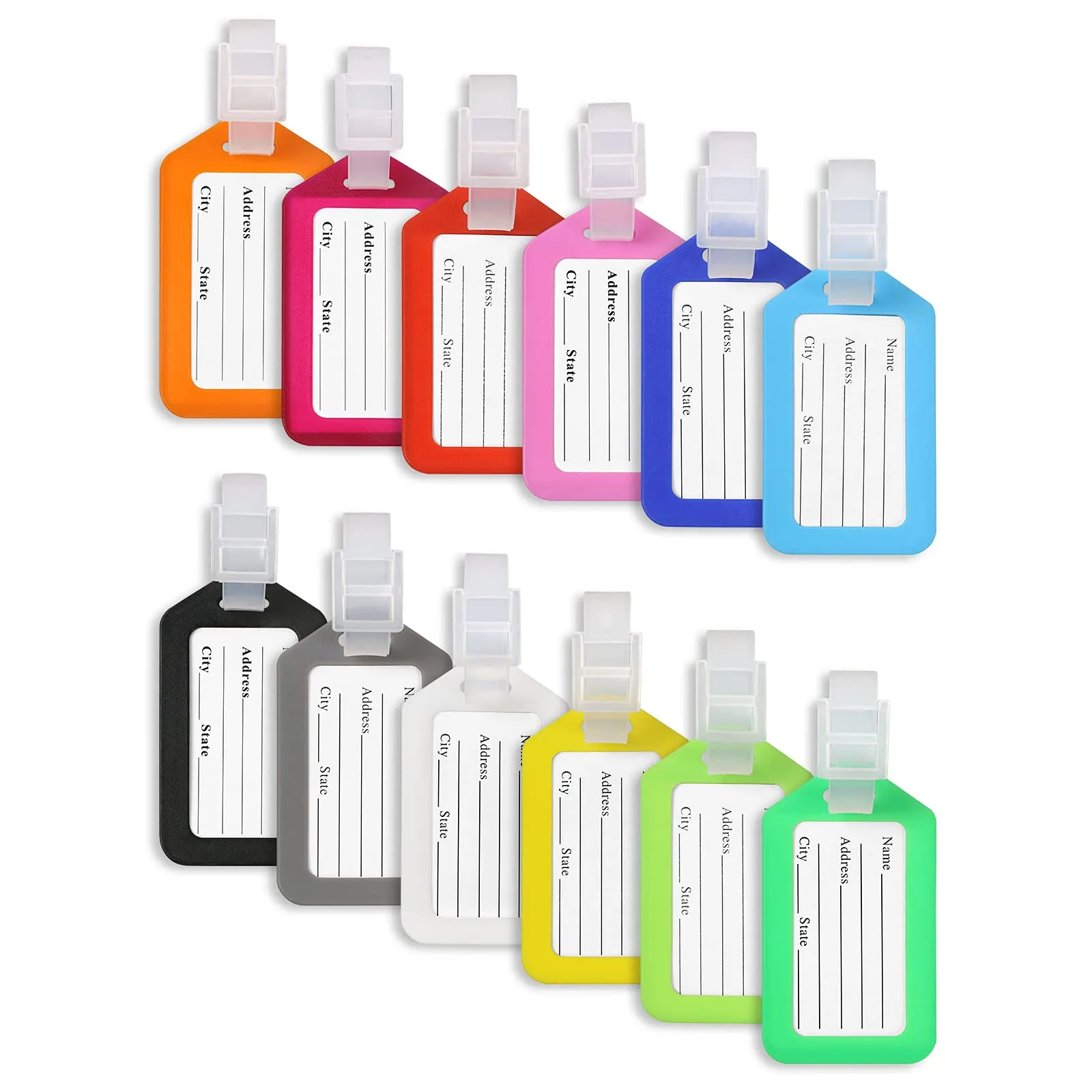 Vicloon Etichette per Bagagli, 12 Pezzi in Plastica Colori Diversi - immagine 1