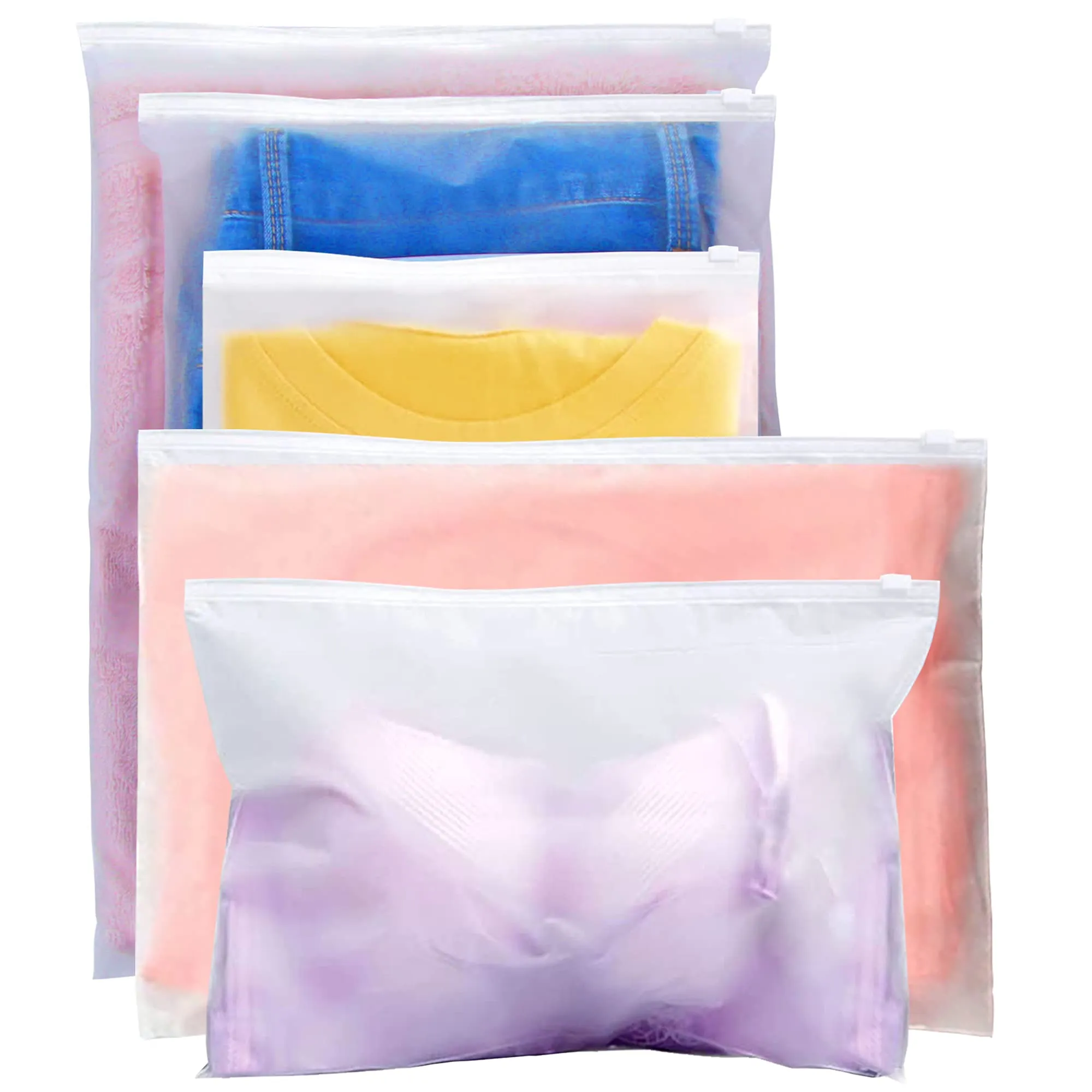 Annhao Sacchetti da Viaggio Impermeabili Trasparenti Risigillabili con Zip, Organizer per Vestiti, Biancheria, Scarpe e Cosmetici, 15 Pezzi (5 Taglie) - immagine 1