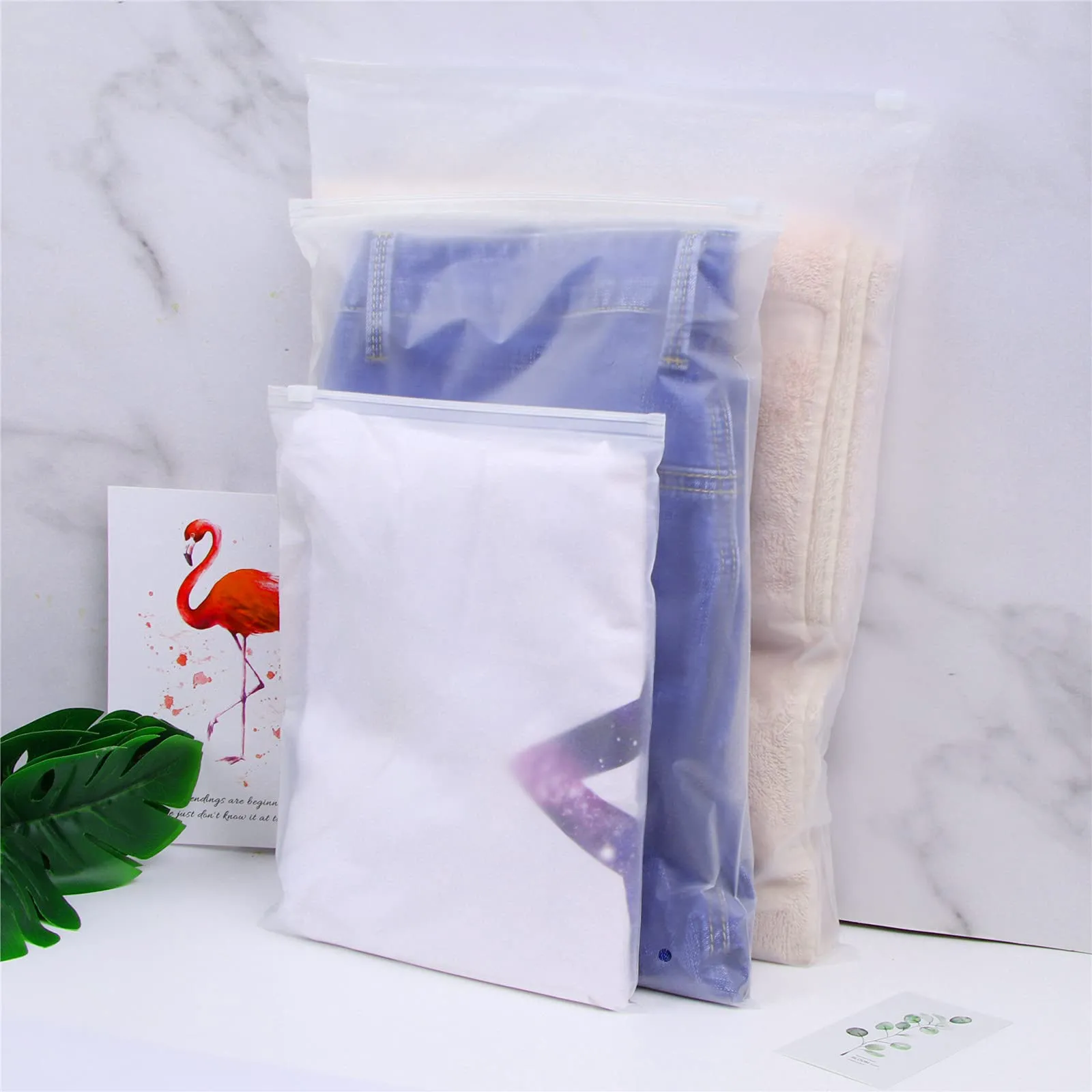 Annhao Sacchetti da Viaggio Impermeabili Trasparenti Risigillabili con Zip, Organizer per Vestiti, Biancheria, Scarpe e Cosmetici, 15 Pezzi (5 Taglie) - immagine 7