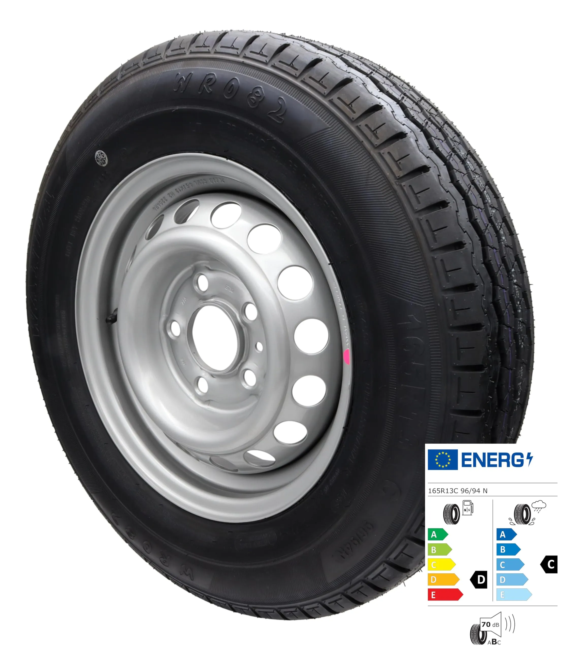 trailer parts4u Ruota completa 165R13 C 96/94N 5x112 per rimorchi auto 4,5Jx13 - immagine 3