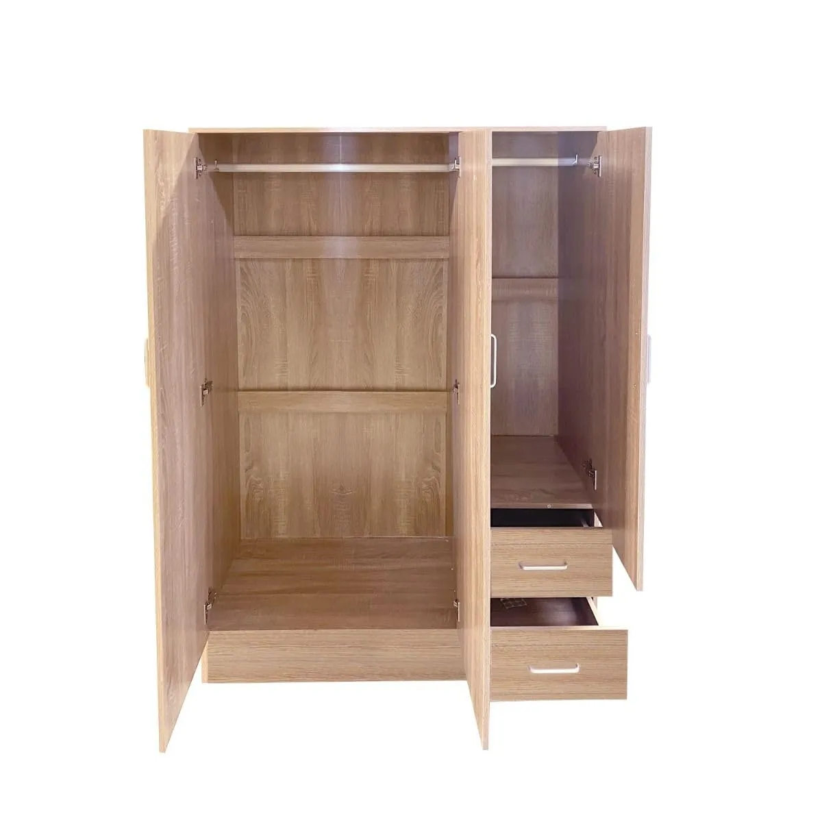 Bissolo Casa Armadio Multiuso Rovere 120x50x170 cm con 3 Ante e 2 Cassetti - immagine 4