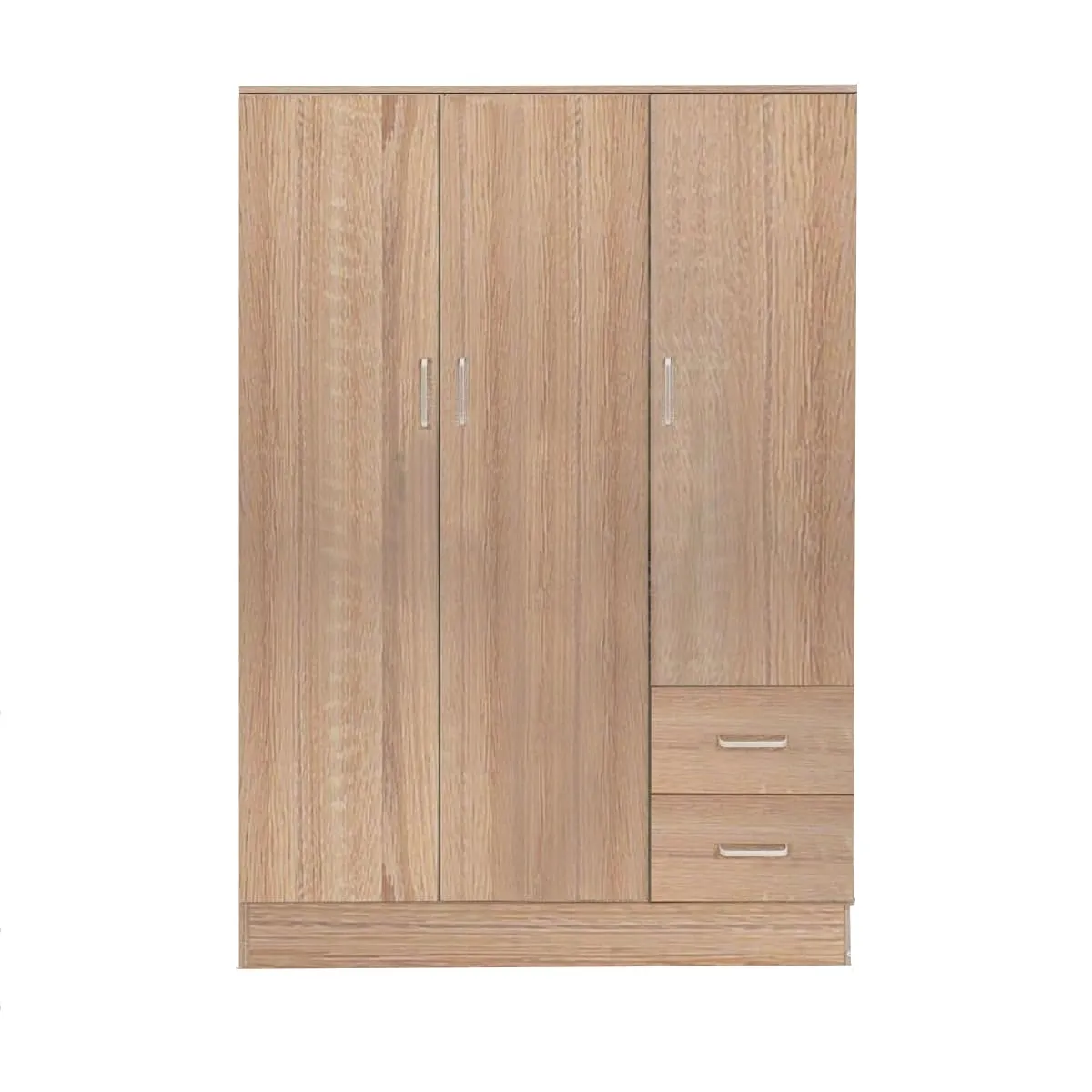 Bissolo Casa Armadio Multiuso Rovere 120x50x170 cm con 3 Ante e 2 Cassetti - immagine 6